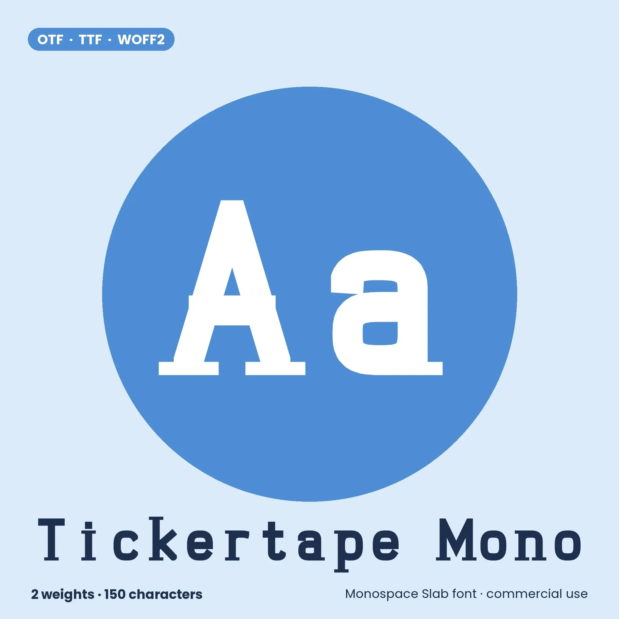 Tickertape Mono - Monospace Slab Font Family (2 Weights) OTF TTF WOFF2, preview 1 of 2
