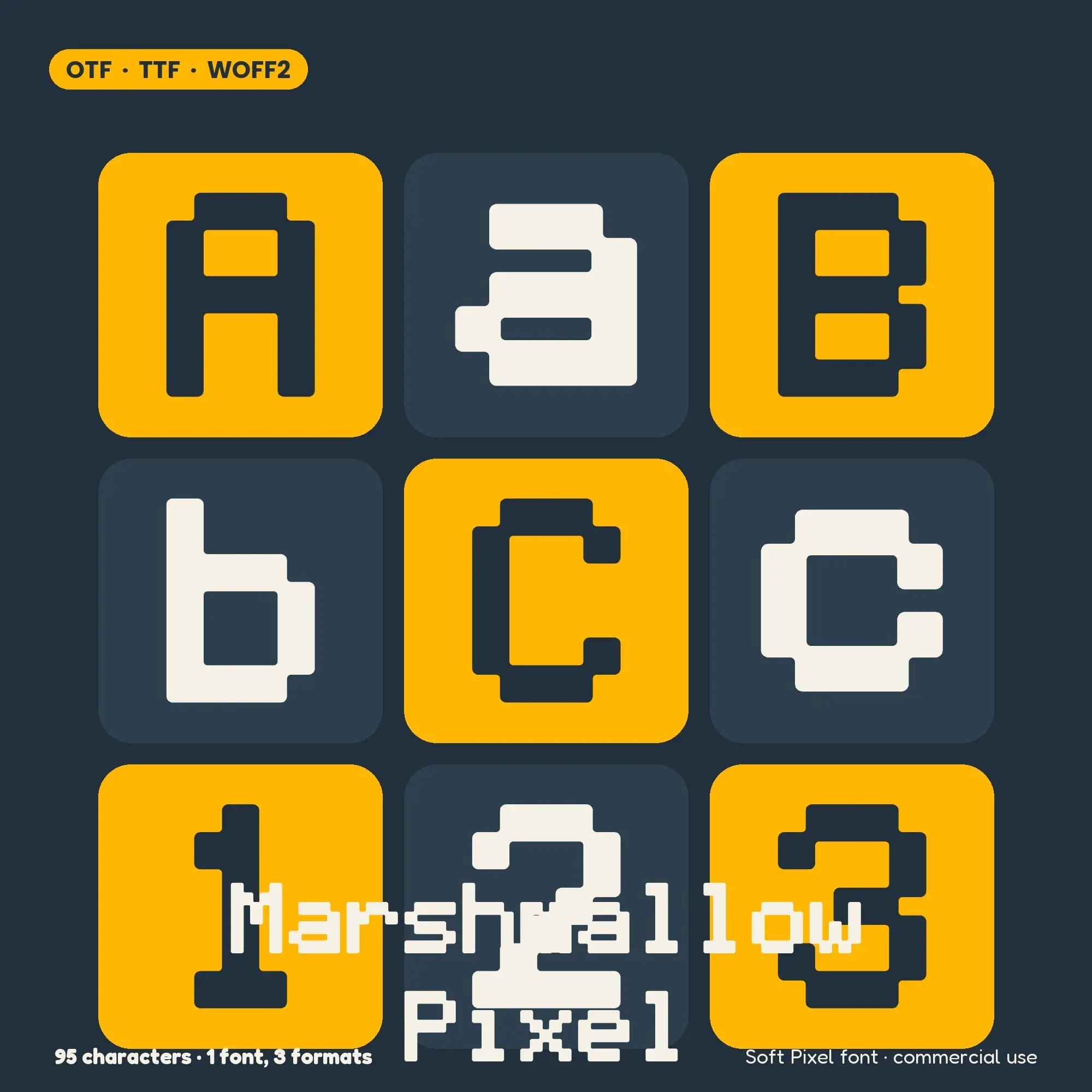 Marshmallow Pixel: Soft Pixel Font with Commercial License preview