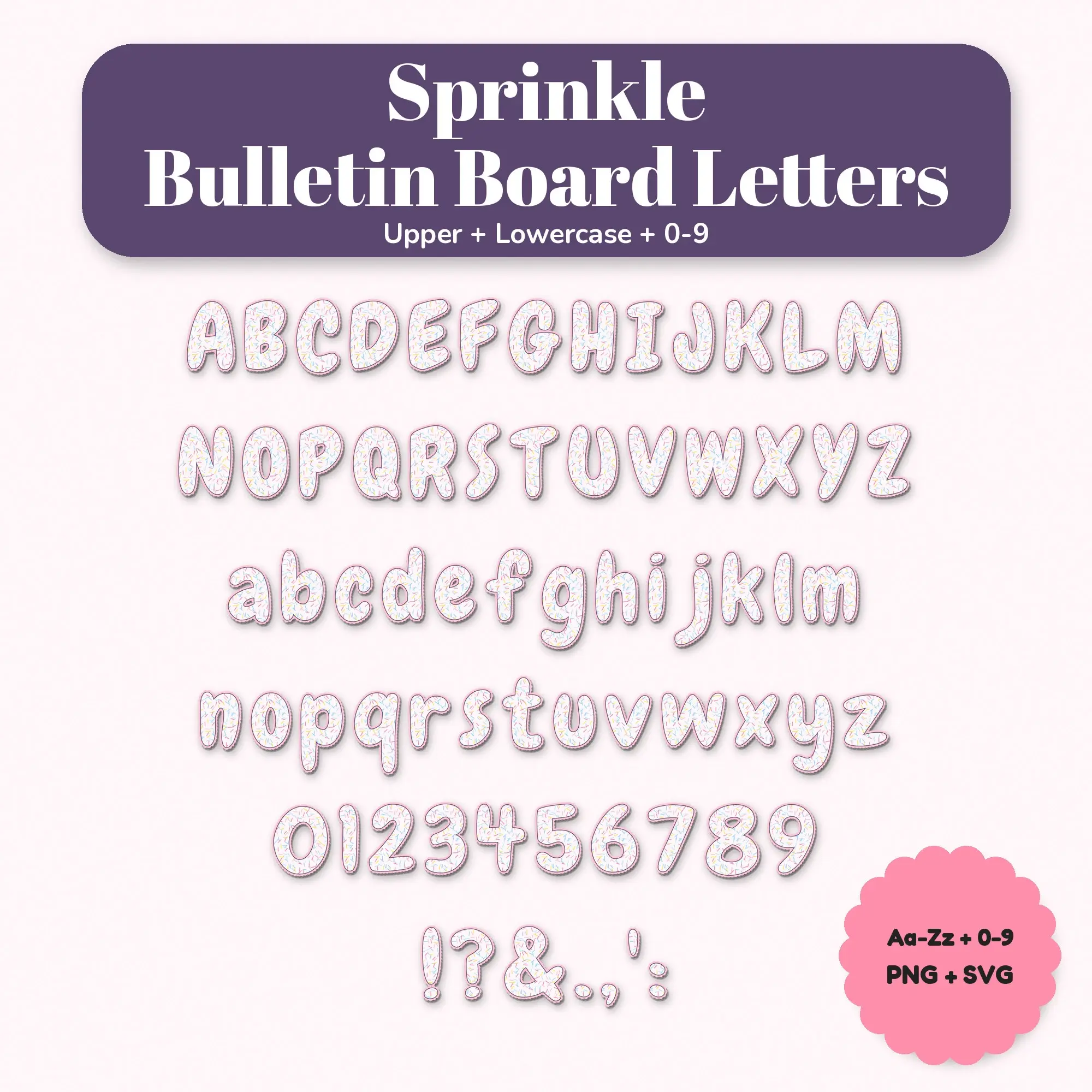 Sprinkle Bulletin Board Letter Set - Candy Shop, Upper + Lowercase preview