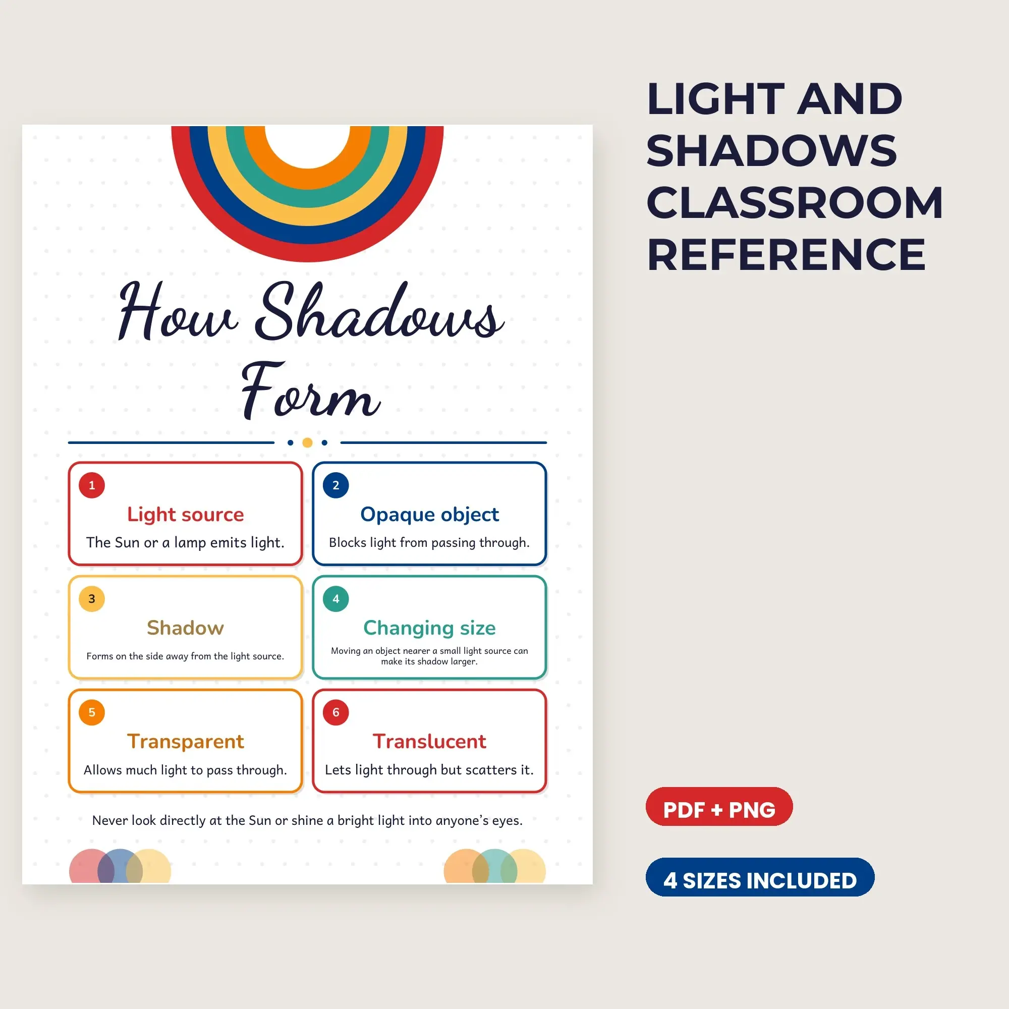 Light and Shadows Classroom Reference - Classic Primary preview
