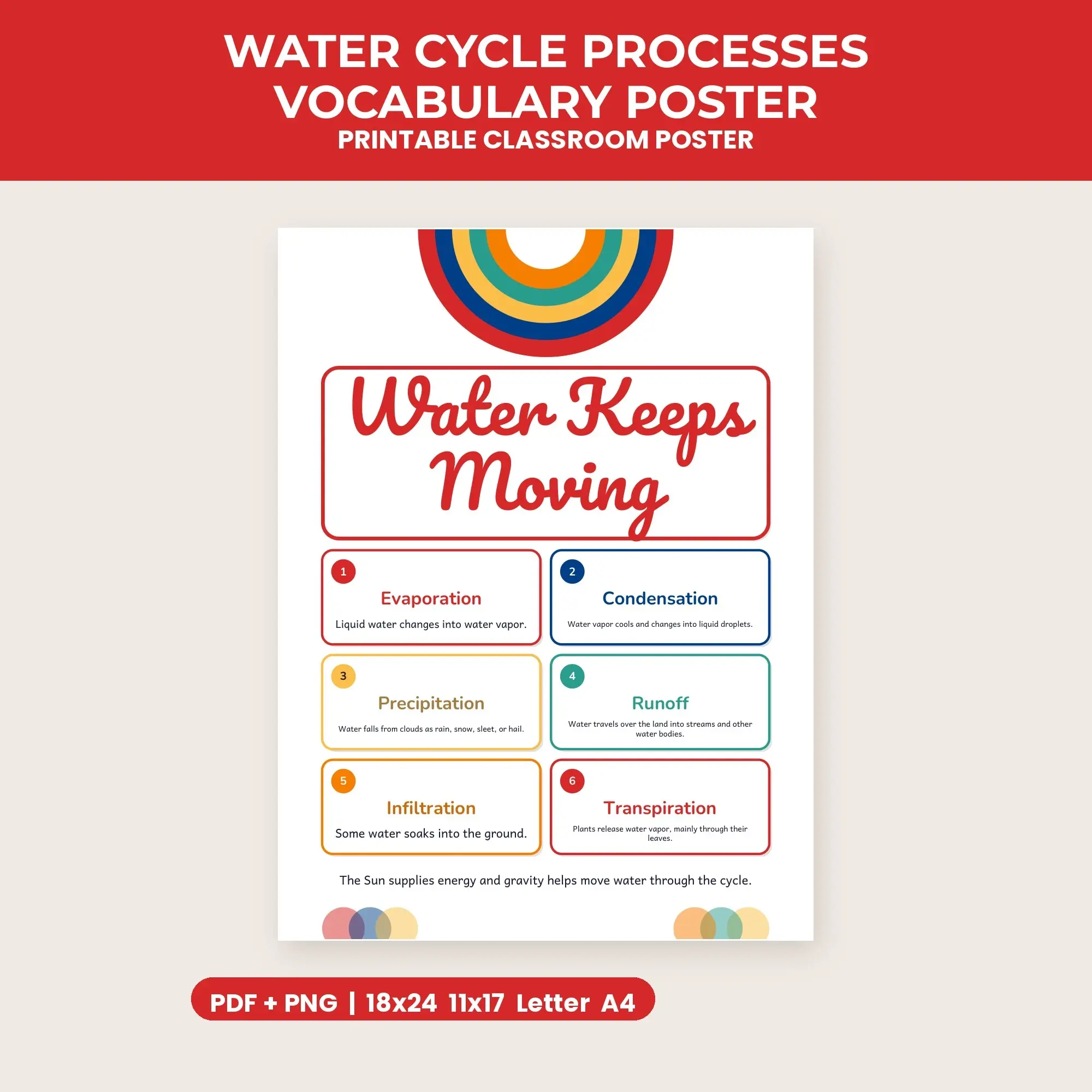 Water Cycle Processes Vocabulary Poster - Classic Primary preview
