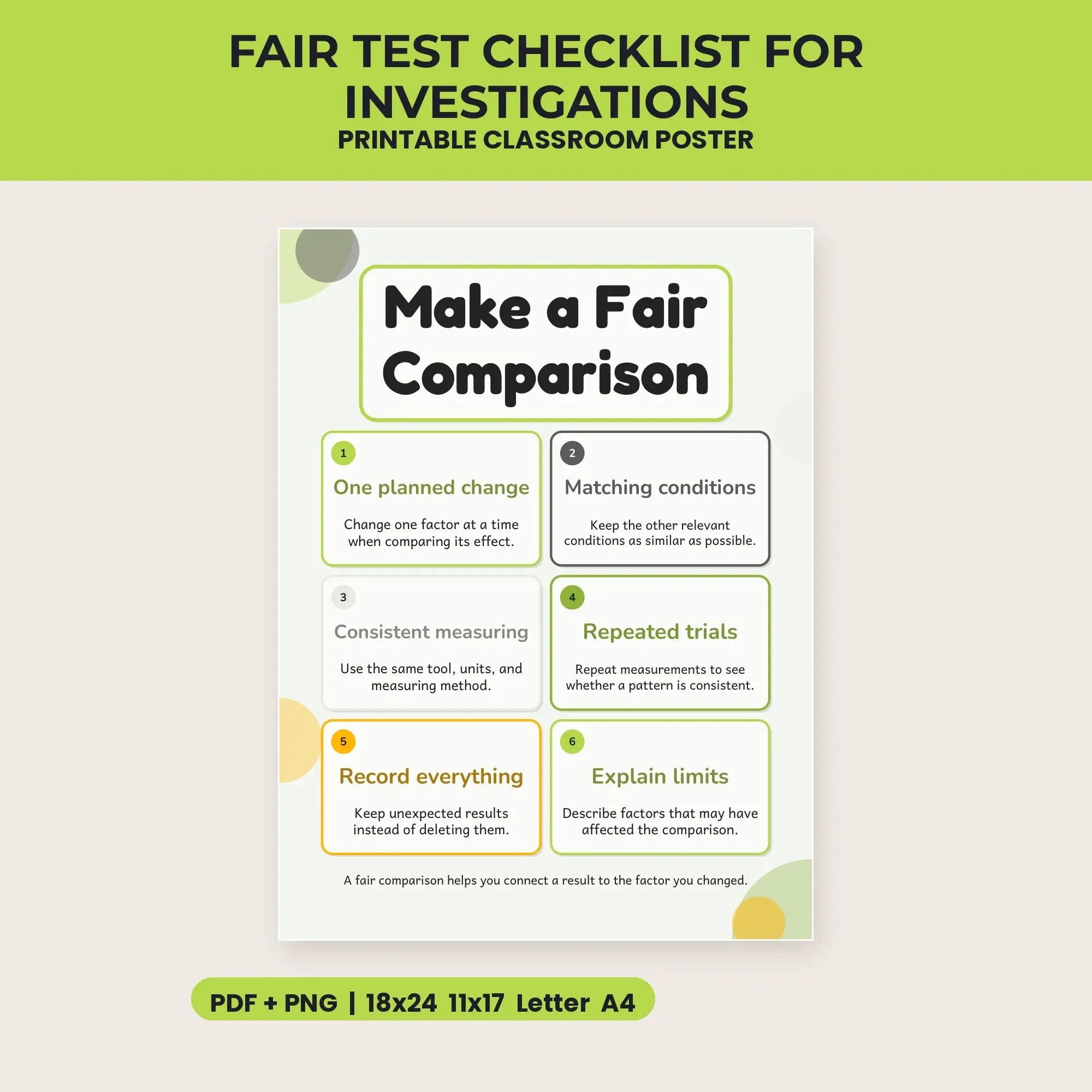 Fair Test Checklist for Investigations - Graphite Lime preview