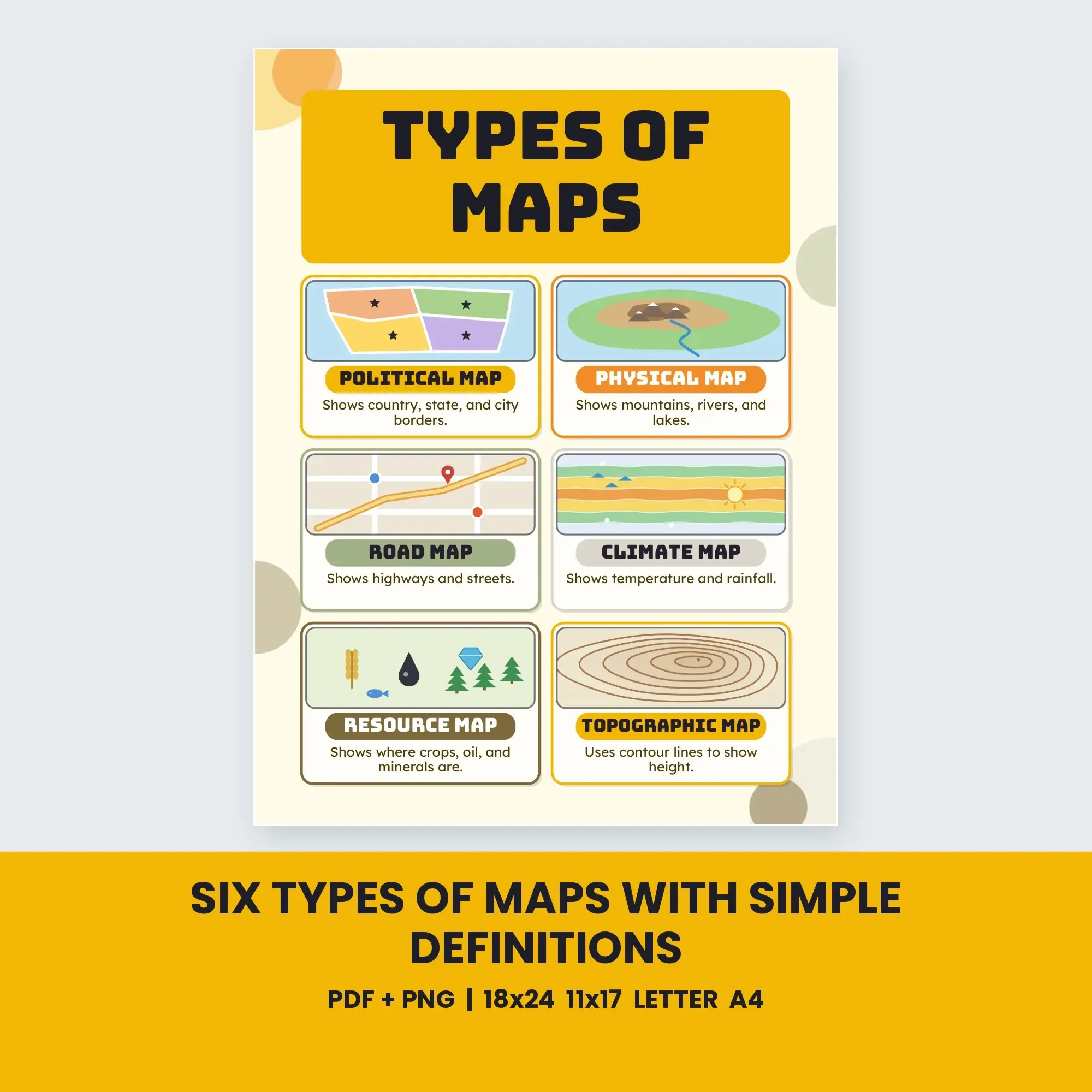 Six Types of Maps with Simple Definitions - Honey Lemon preview