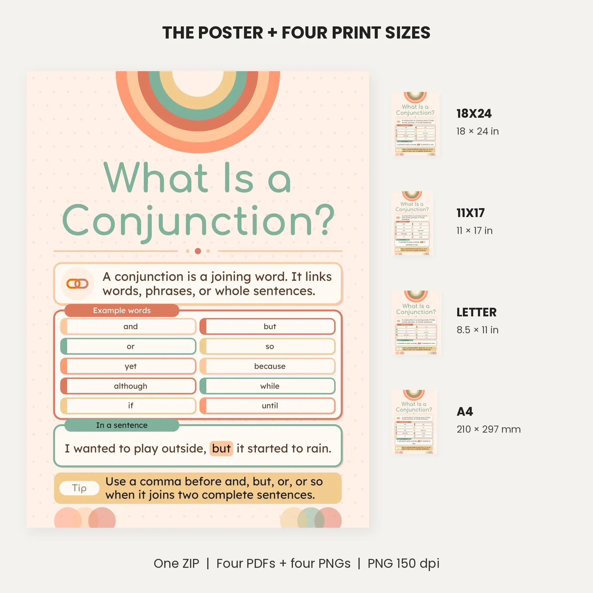 Conjunction Poster: Definition and Examples - Peachy Keen, preview 2 of 2