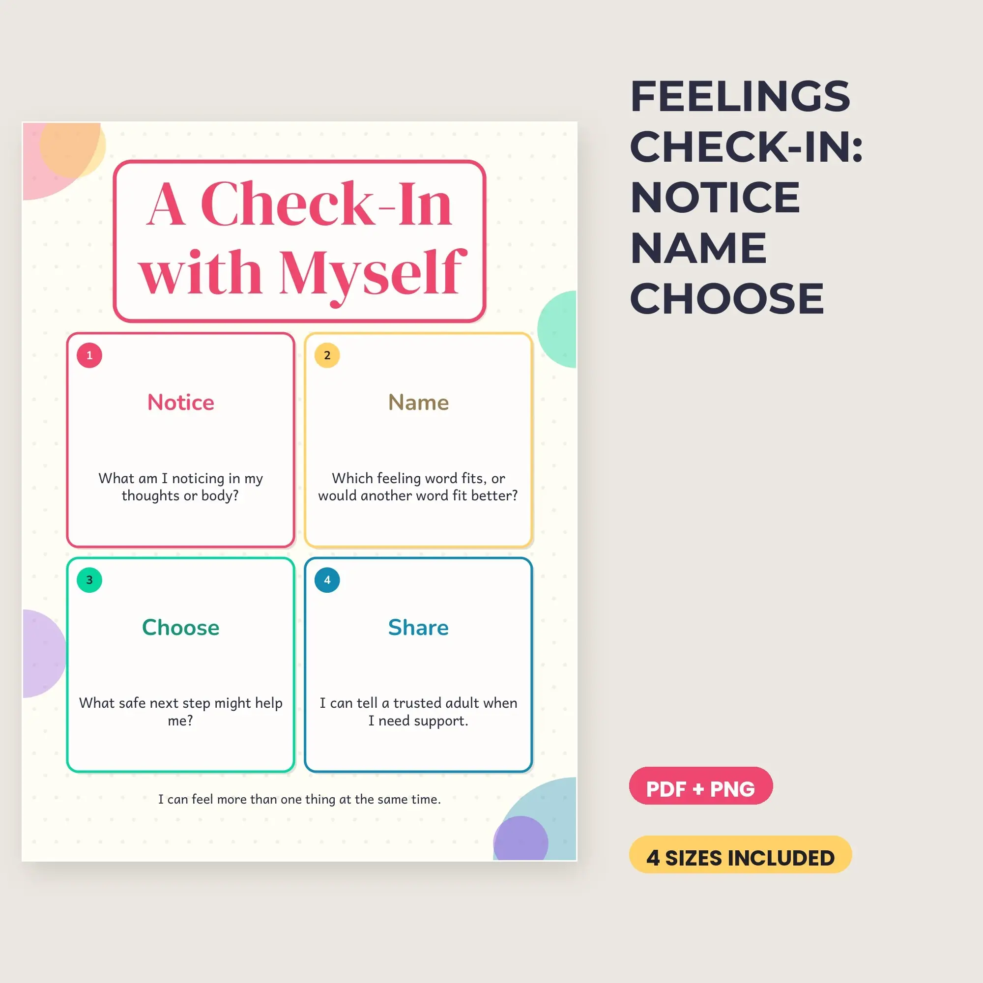 Feelings Check-In: Notice Name Choose - Rainbow Brights preview