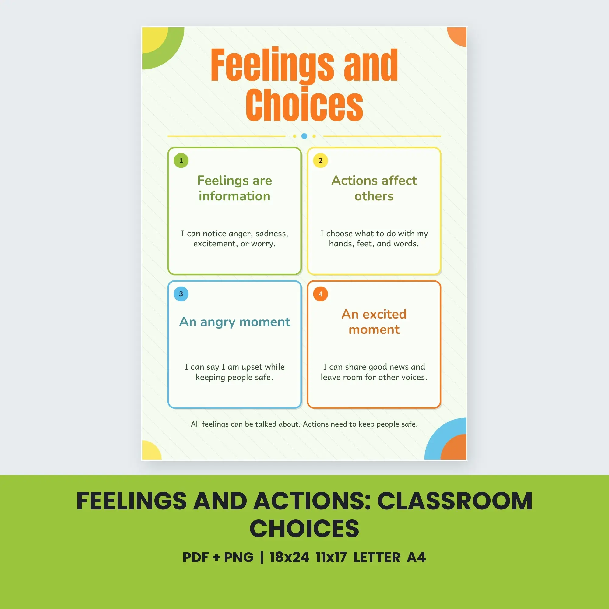 Feelings and Actions: Classroom Choices - Spring Meadow preview