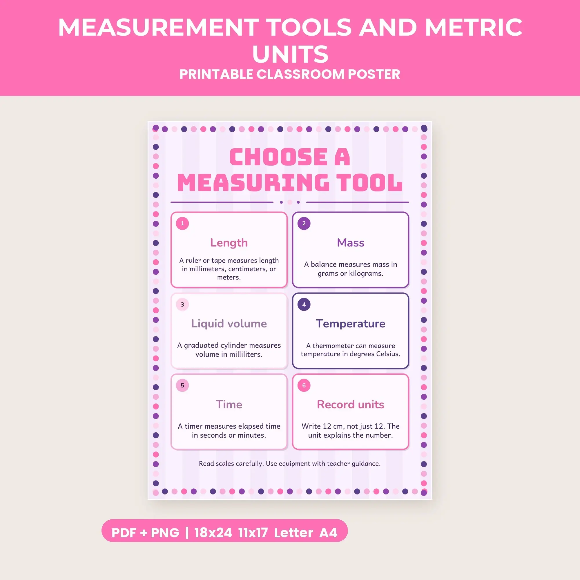 Measurement Tools and Metric Units - Bubblegum Grape preview