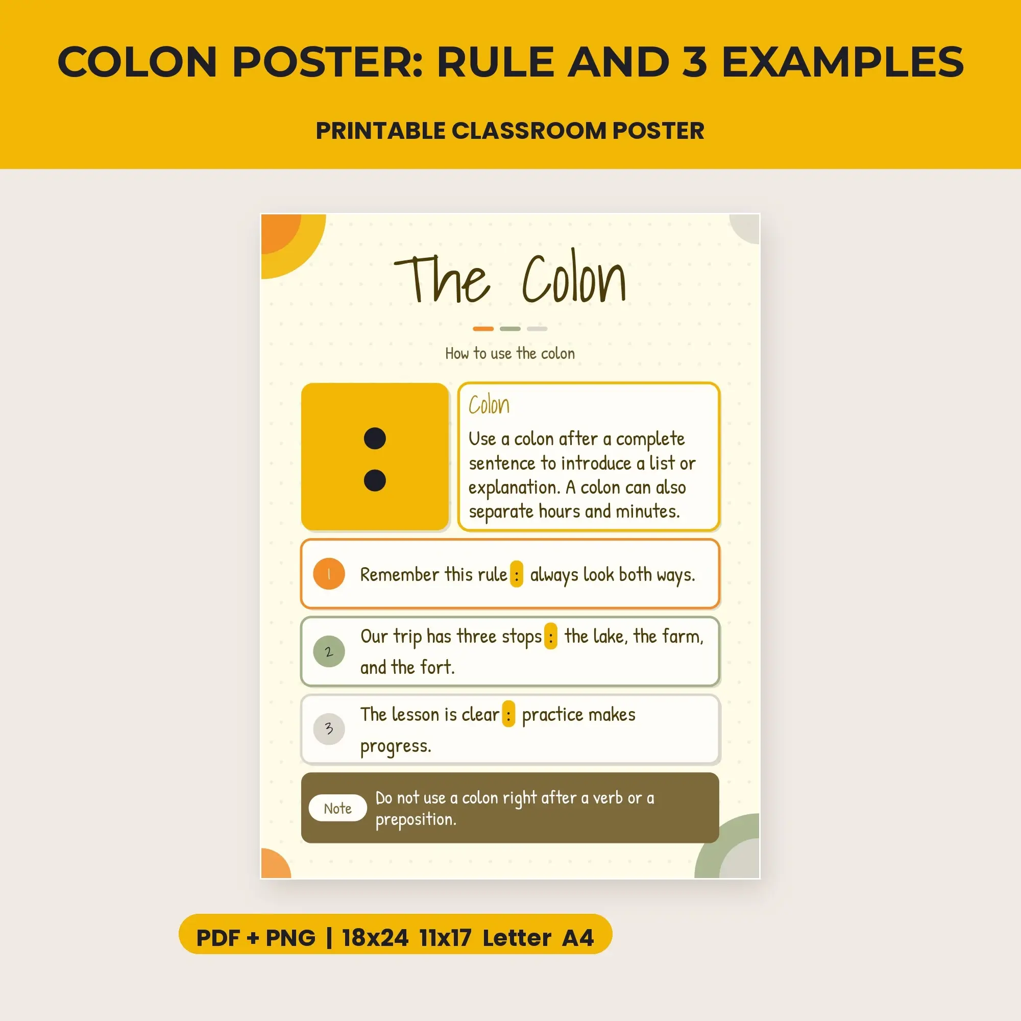 Colon Poster: Rule and 3 Examples - Honey Lemon preview