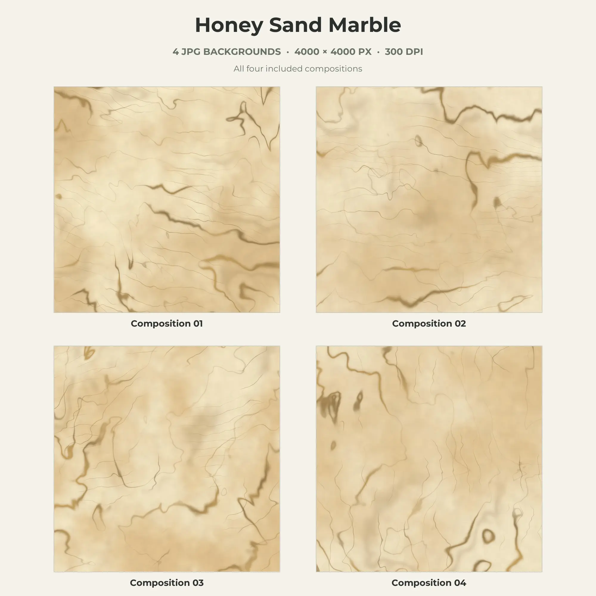 Honey Sand Marble Texture Pack - 4 JPG preview