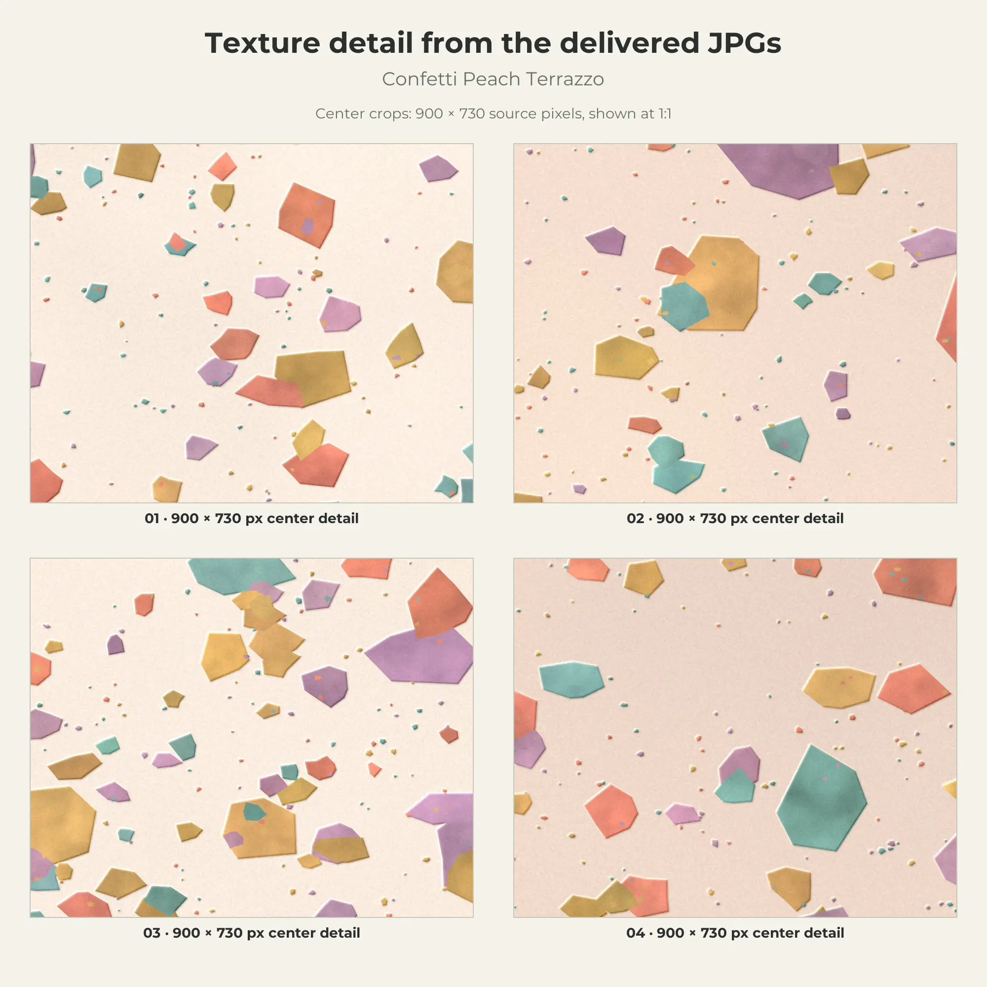 Confetti Peach Terrazzo Texture Pack - 4 JPG, preview 2 of 2