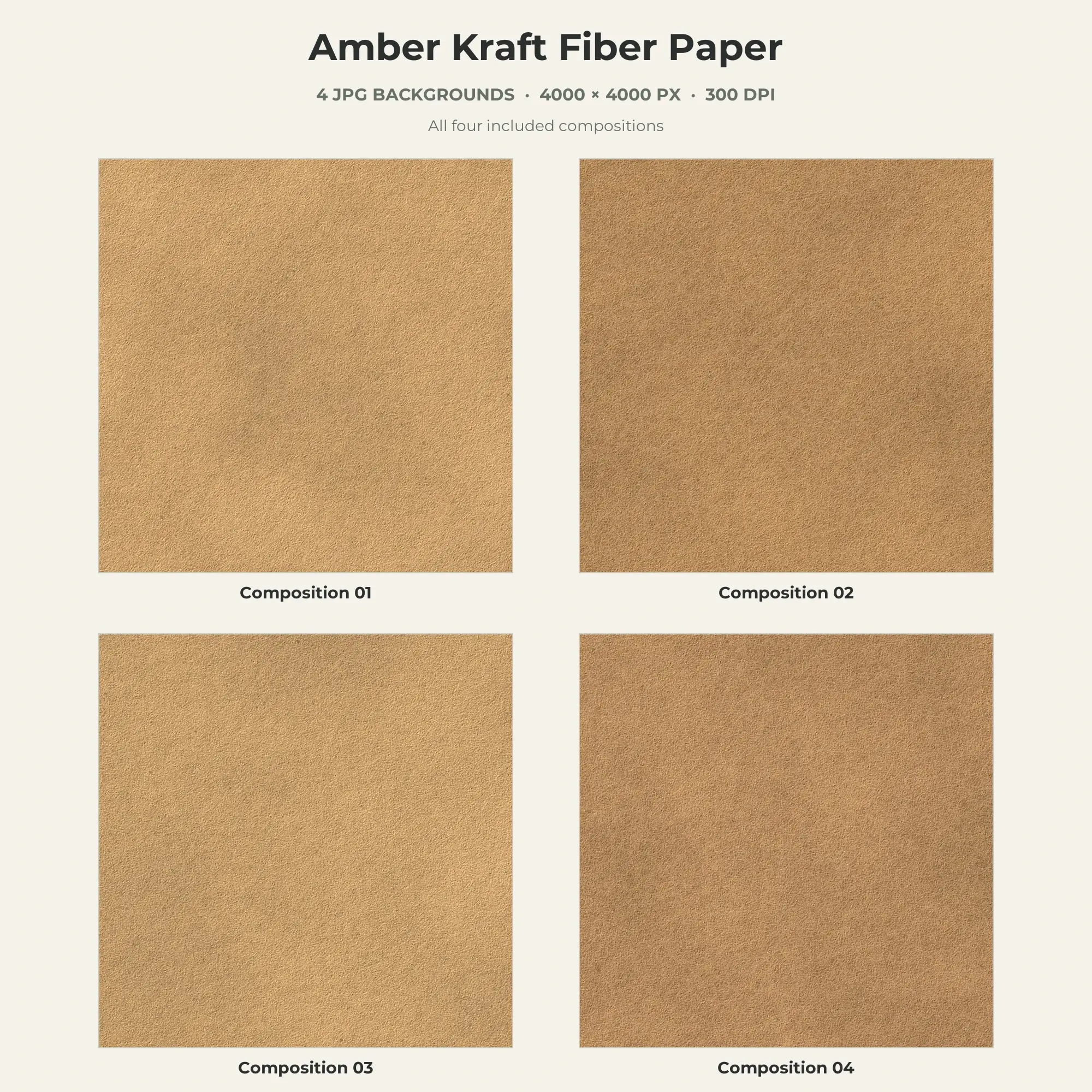 Amber Kraft Fiber Paper Texture Pack - 4 JPG preview