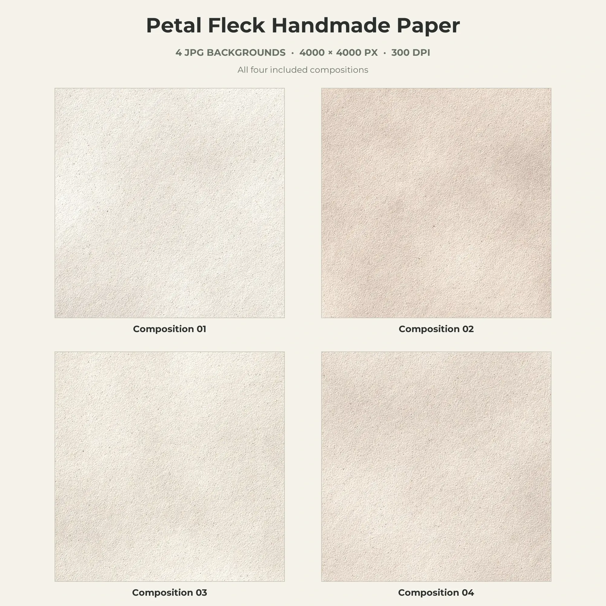 Petal Fleck Handmade Paper Texture Pack - 4 JPG preview