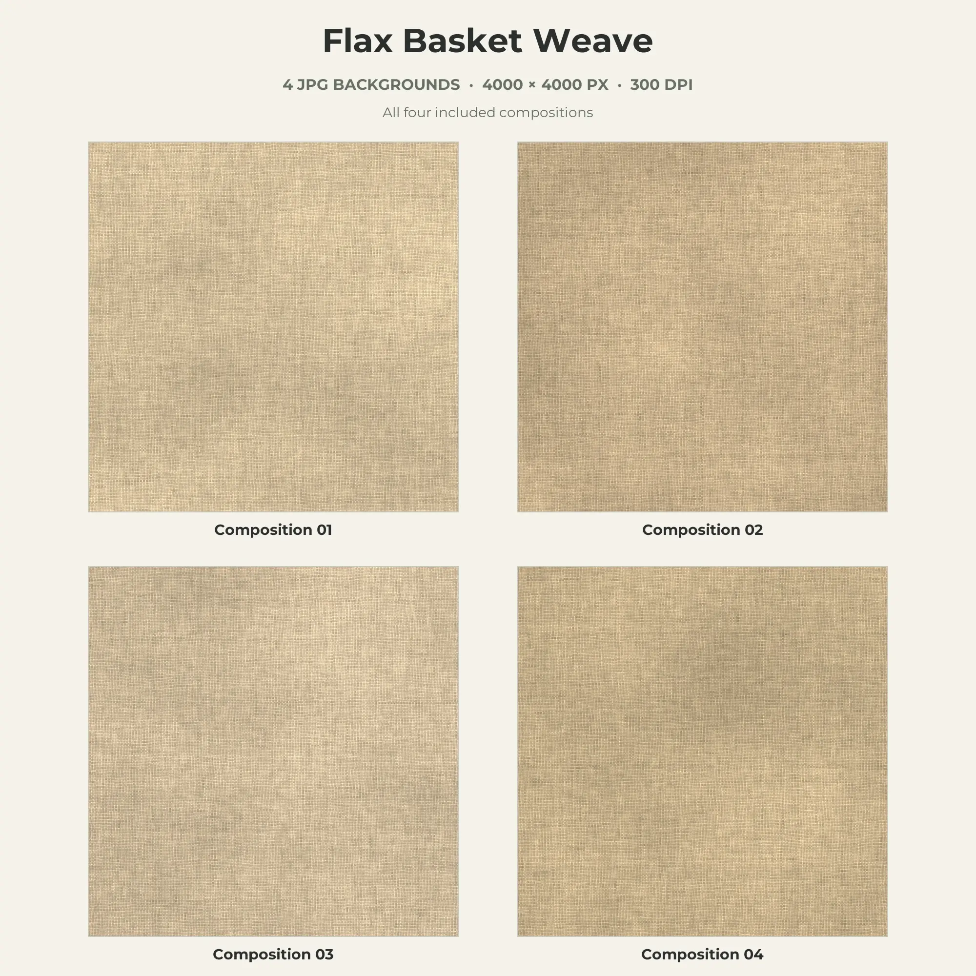 Flax Basket Weave Texture Pack - 4 JPG preview