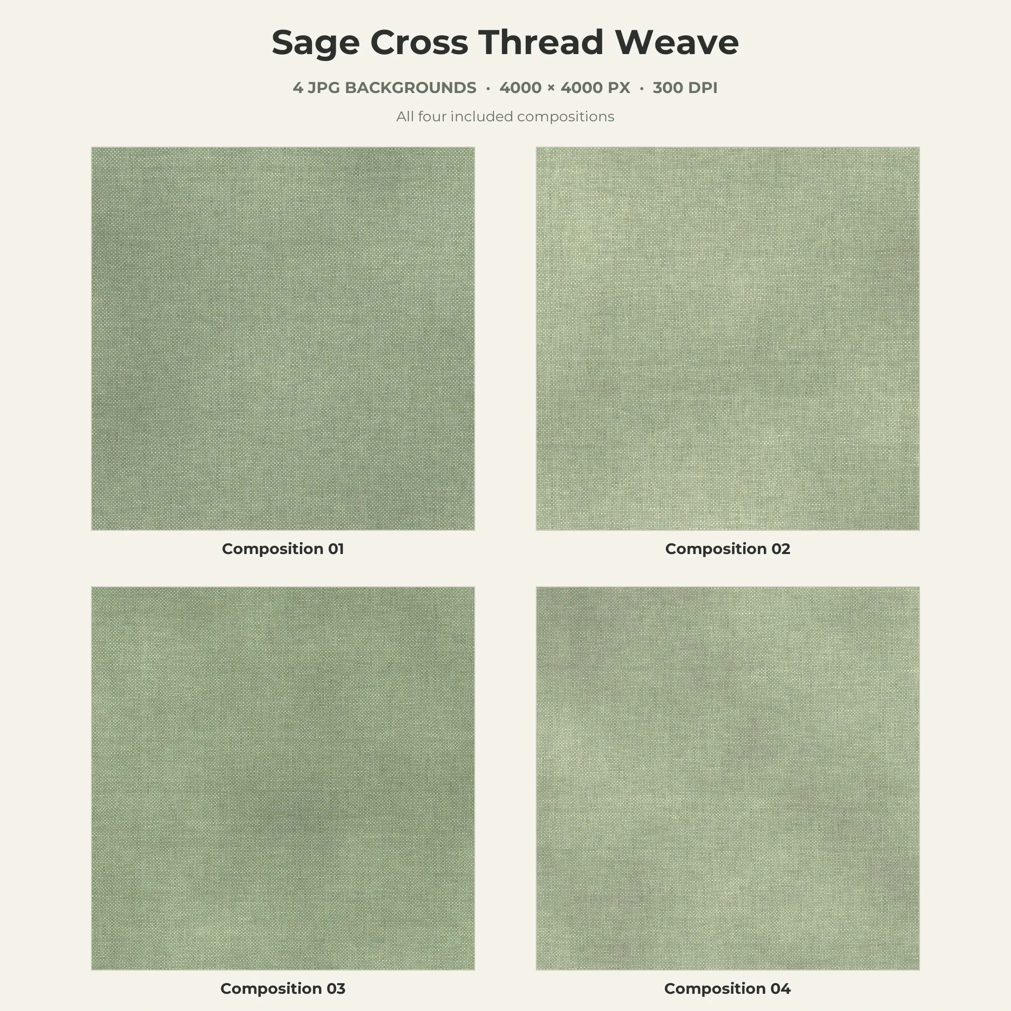 Sage Cross Thread Weave Texture Pack - 4 JPG, preview 1 of 2