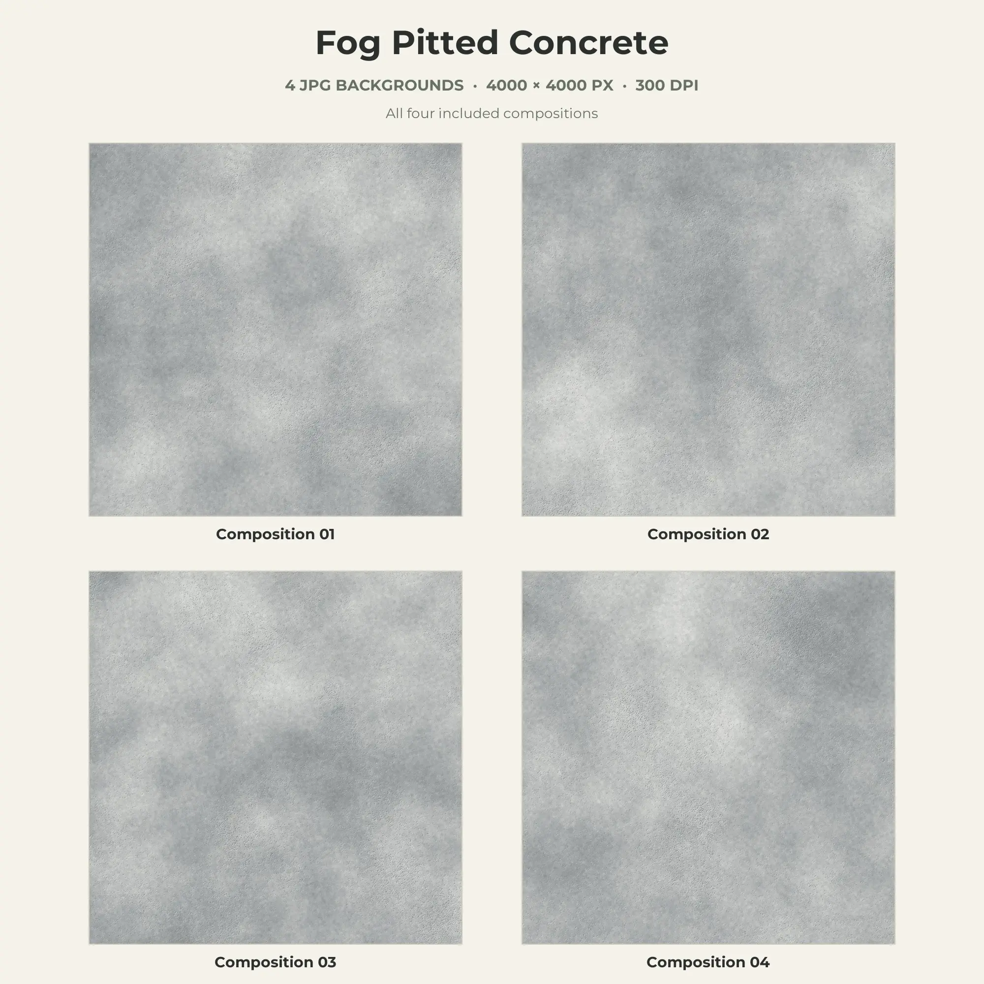 Fog Pitted Concrete Texture Pack - 4 JPG preview