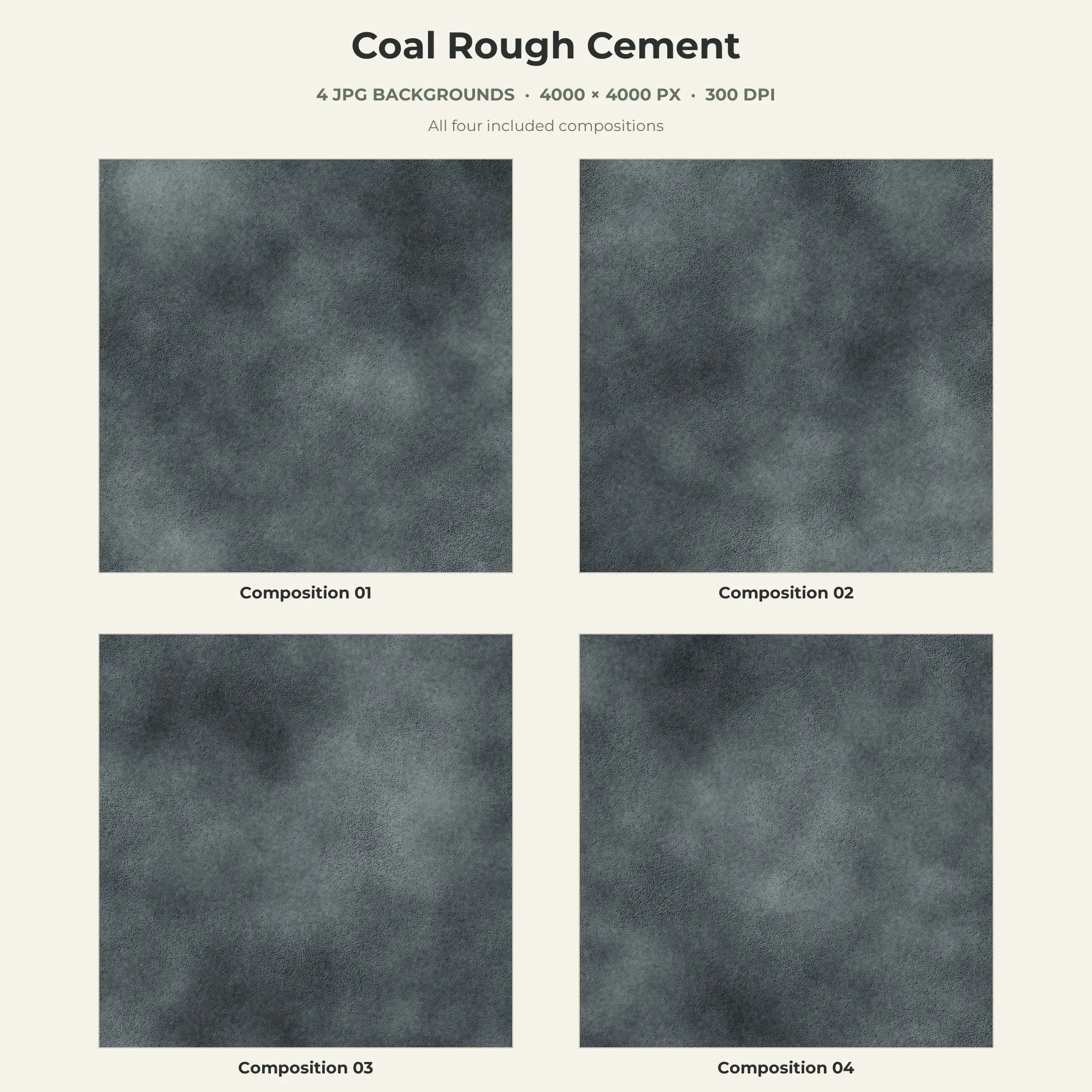Coal Rough Cement Texture Pack - 4 JPG preview