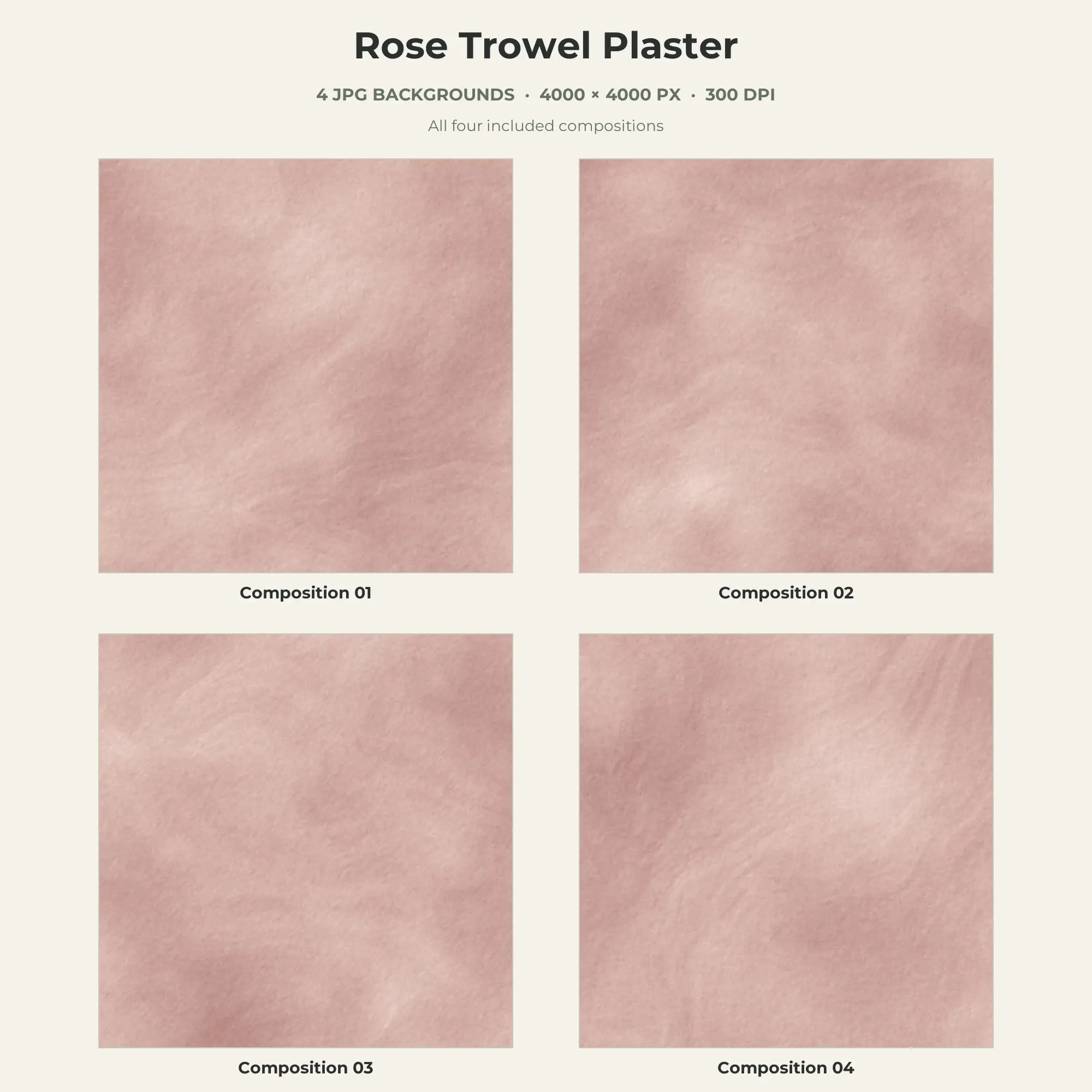 Rose Trowel Plaster Texture Pack - 4 JPG preview