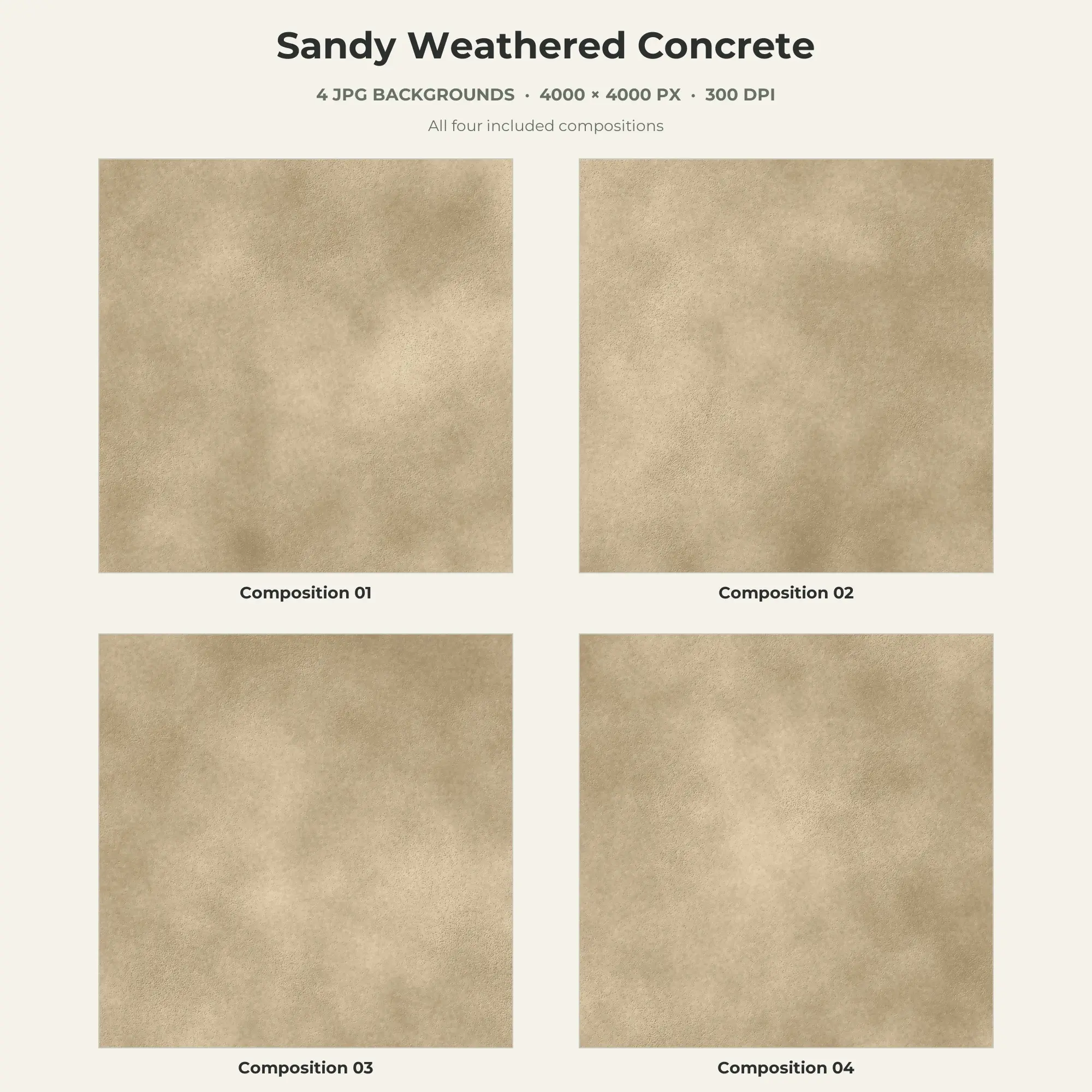 Sandy Weathered Concrete Texture Pack - 4 JPG preview
