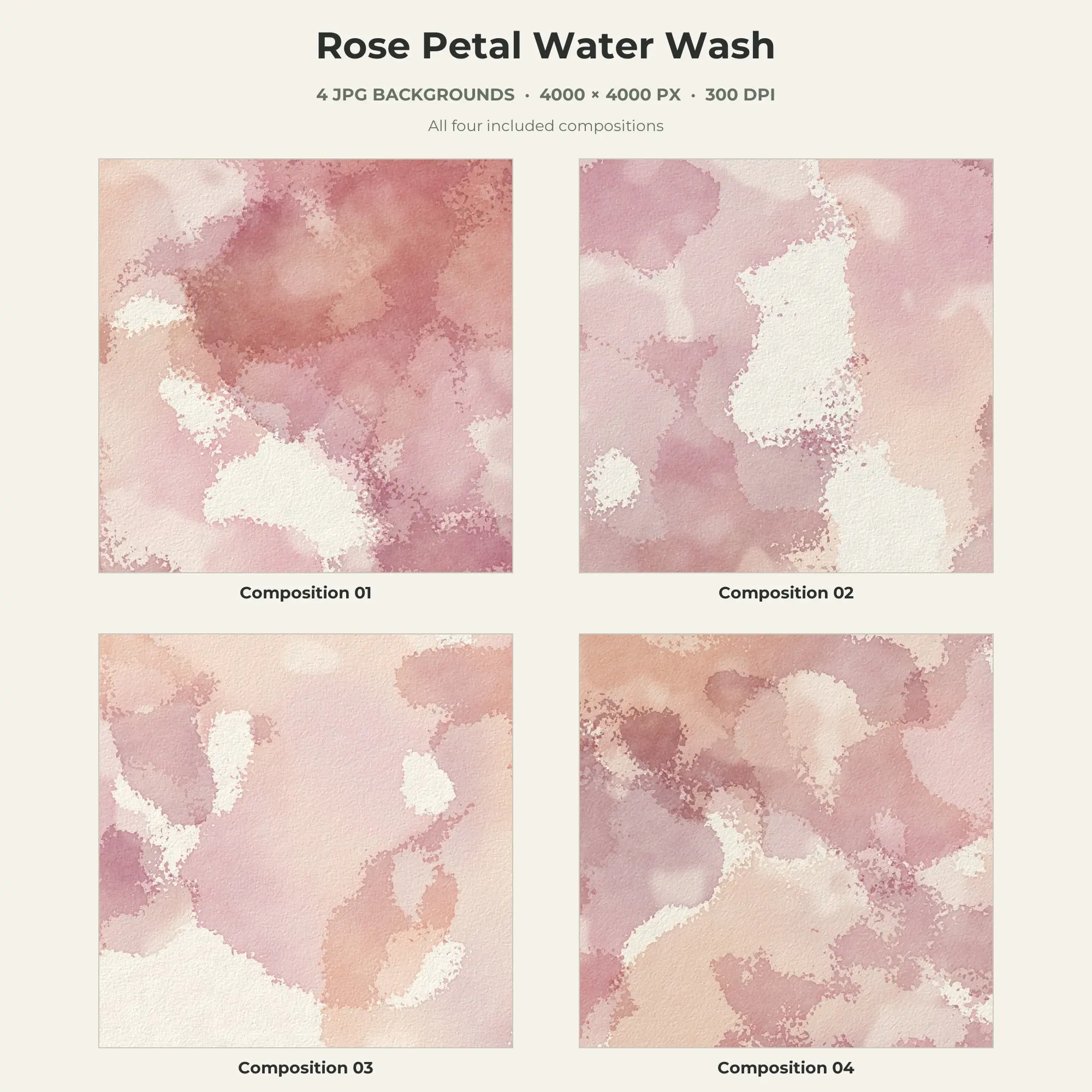 Rose Petal Water Wash Texture Pack - 4 JPG preview