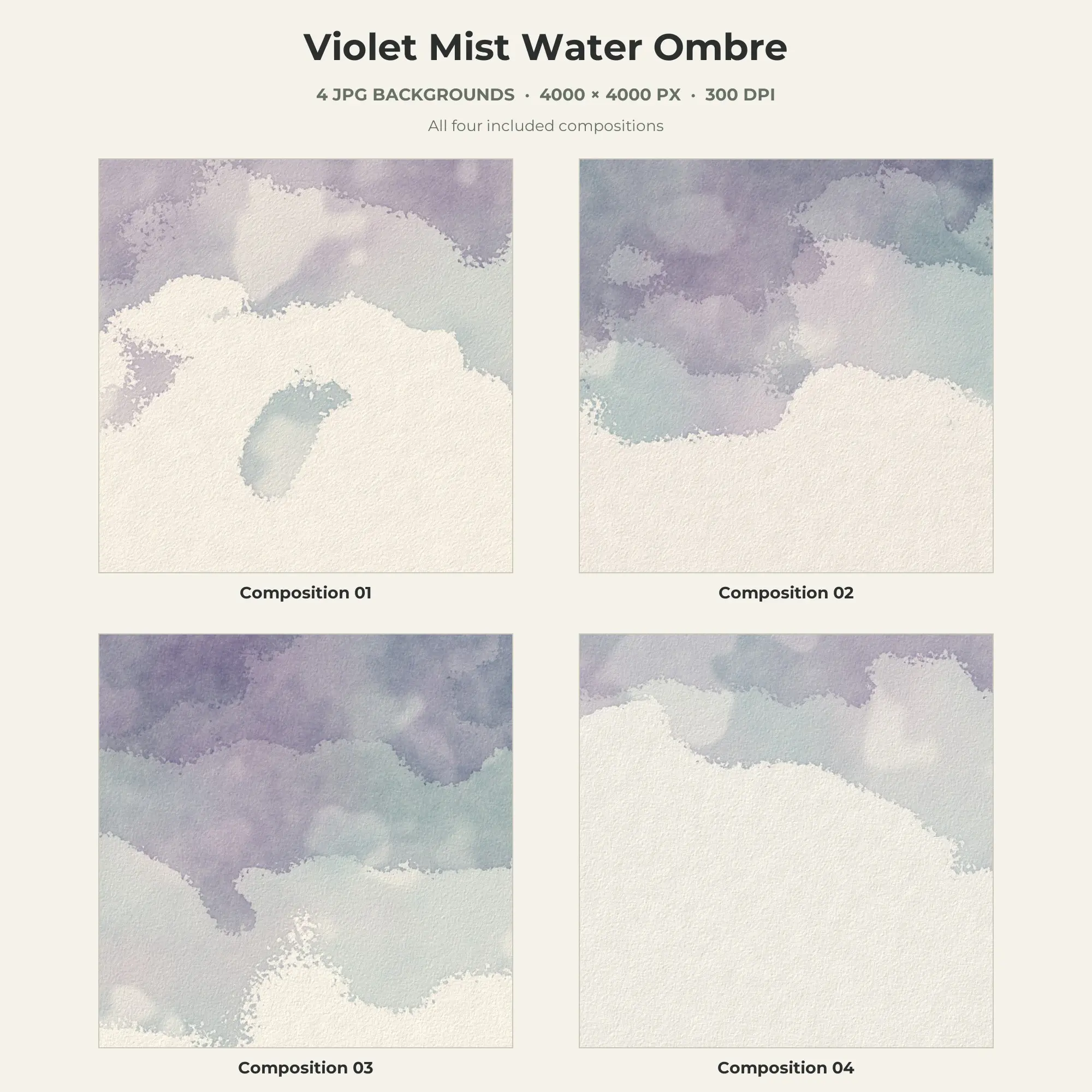 Violet Mist Water Ombre Texture Pack - 4 JPG preview