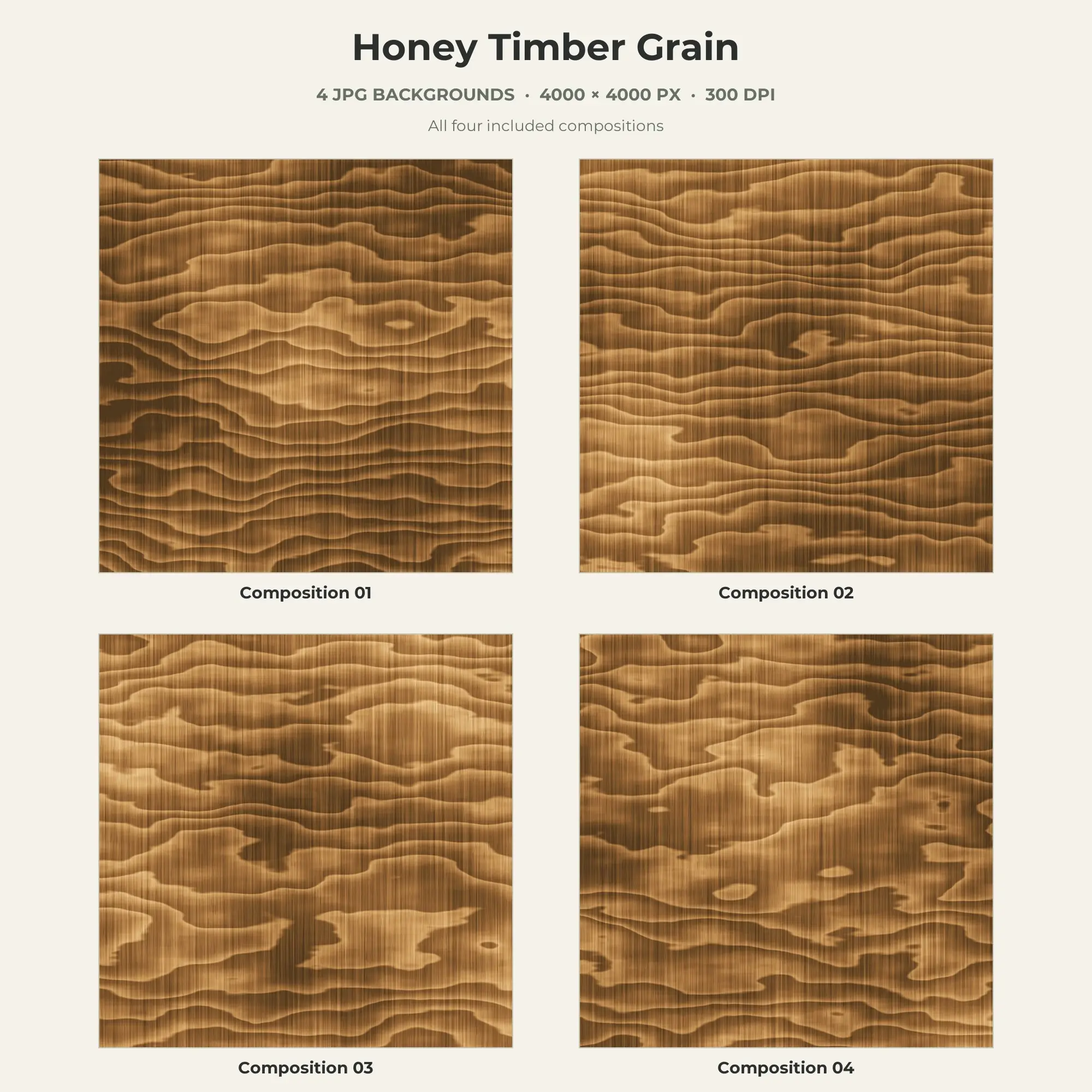 Honey Timber Grain Texture Pack - 4 JPG preview