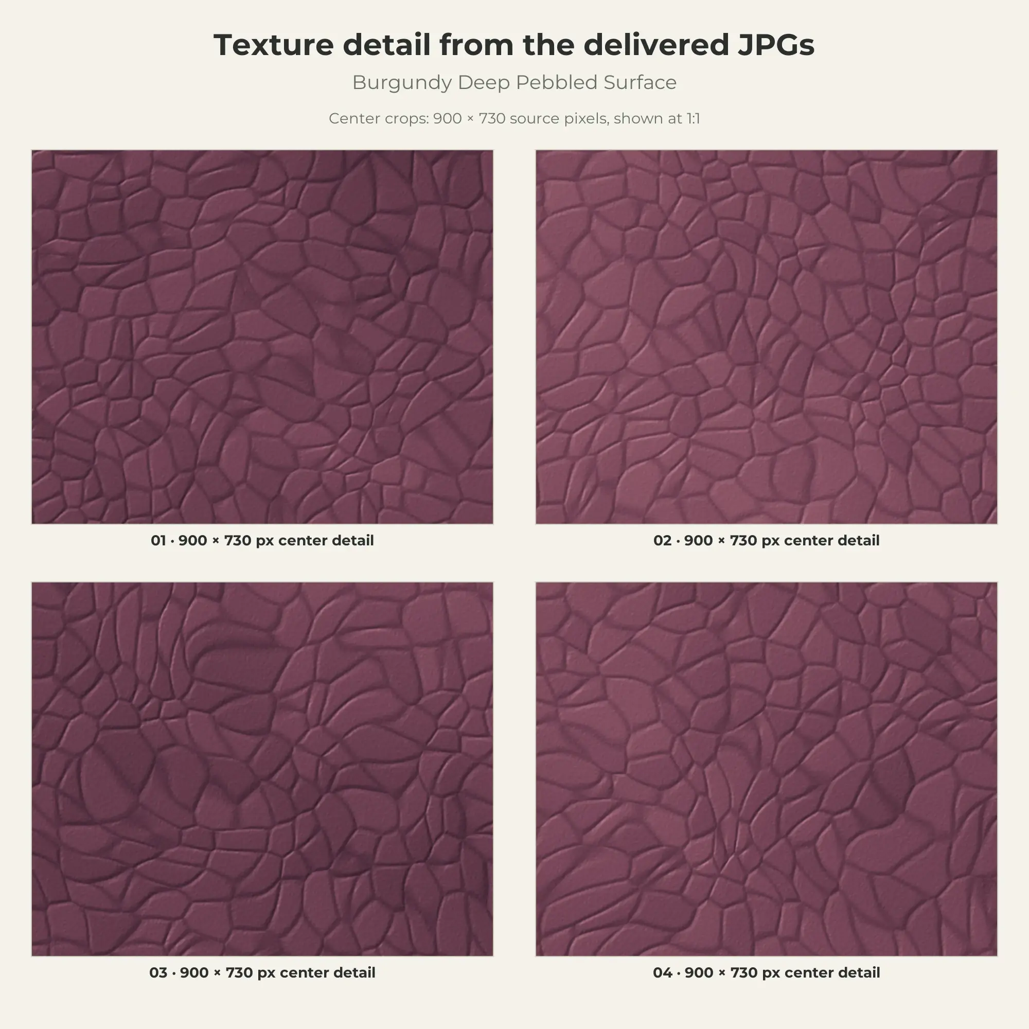 Burgundy Deep Pebbled Surface Texture Pack - 4 JPG, preview 2 of 2