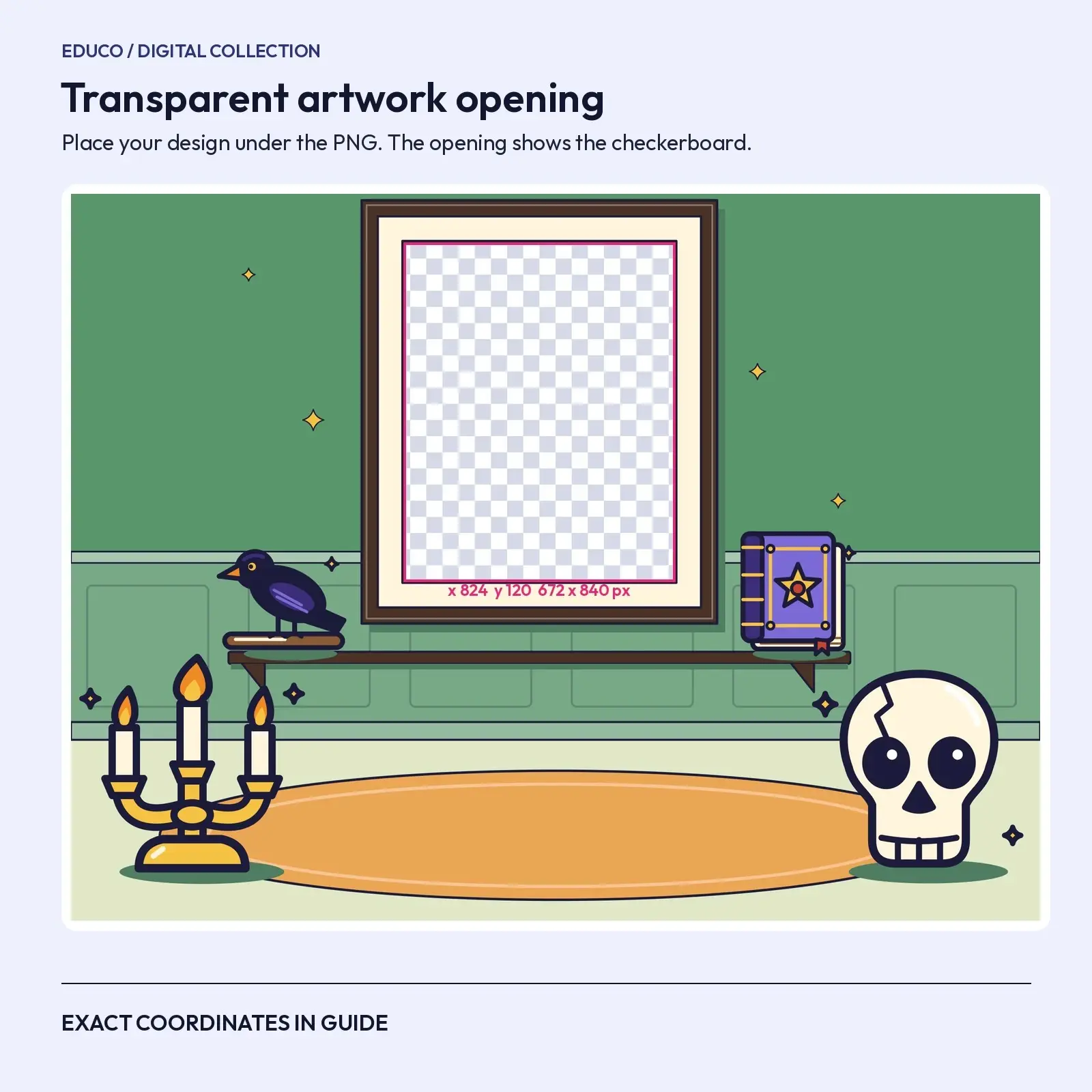 Raven Library – 4 Flat Vector Halloween Presentation Scenes, preview 3 of 3