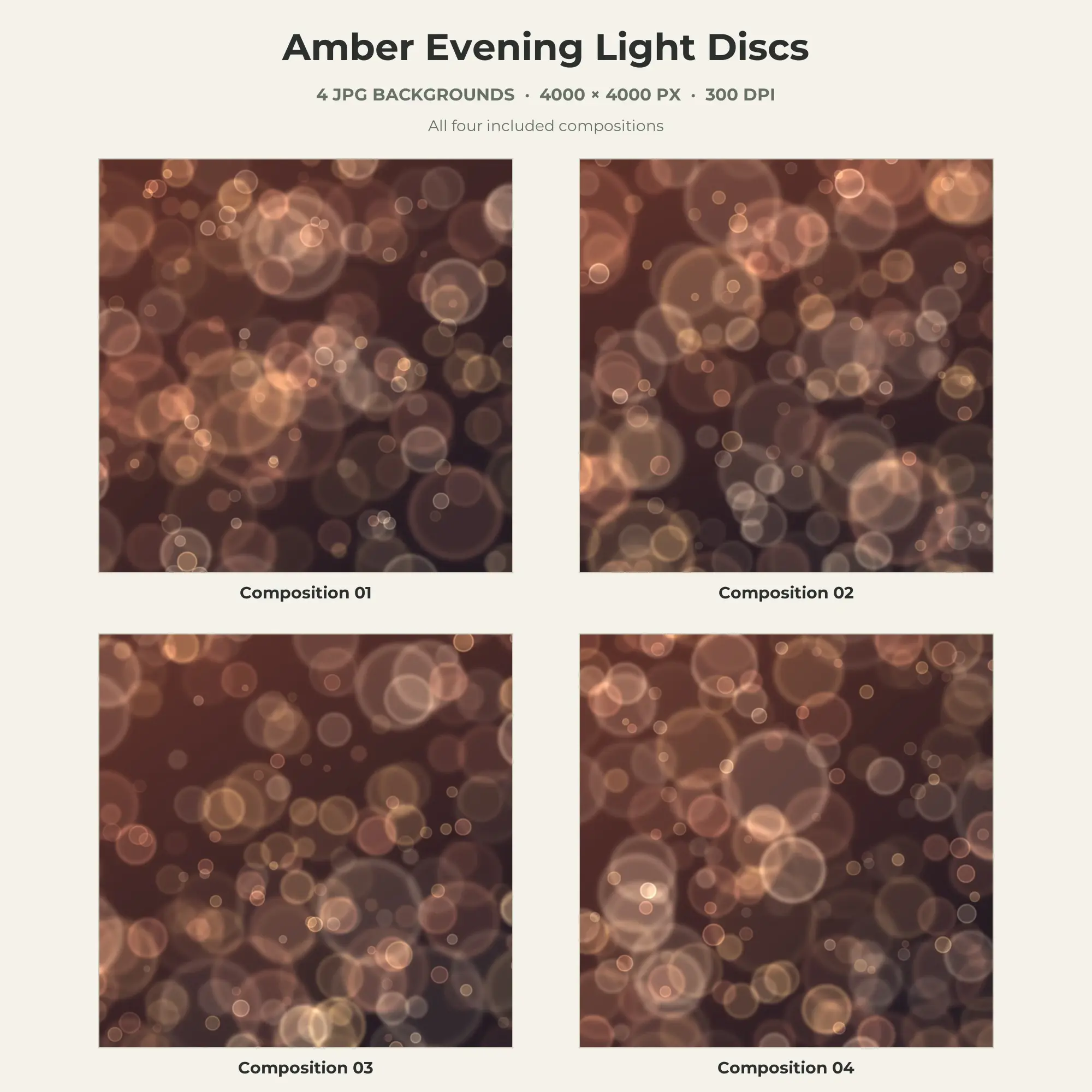 Amber Evening Light Discs Texture Pack - 4 JPG preview