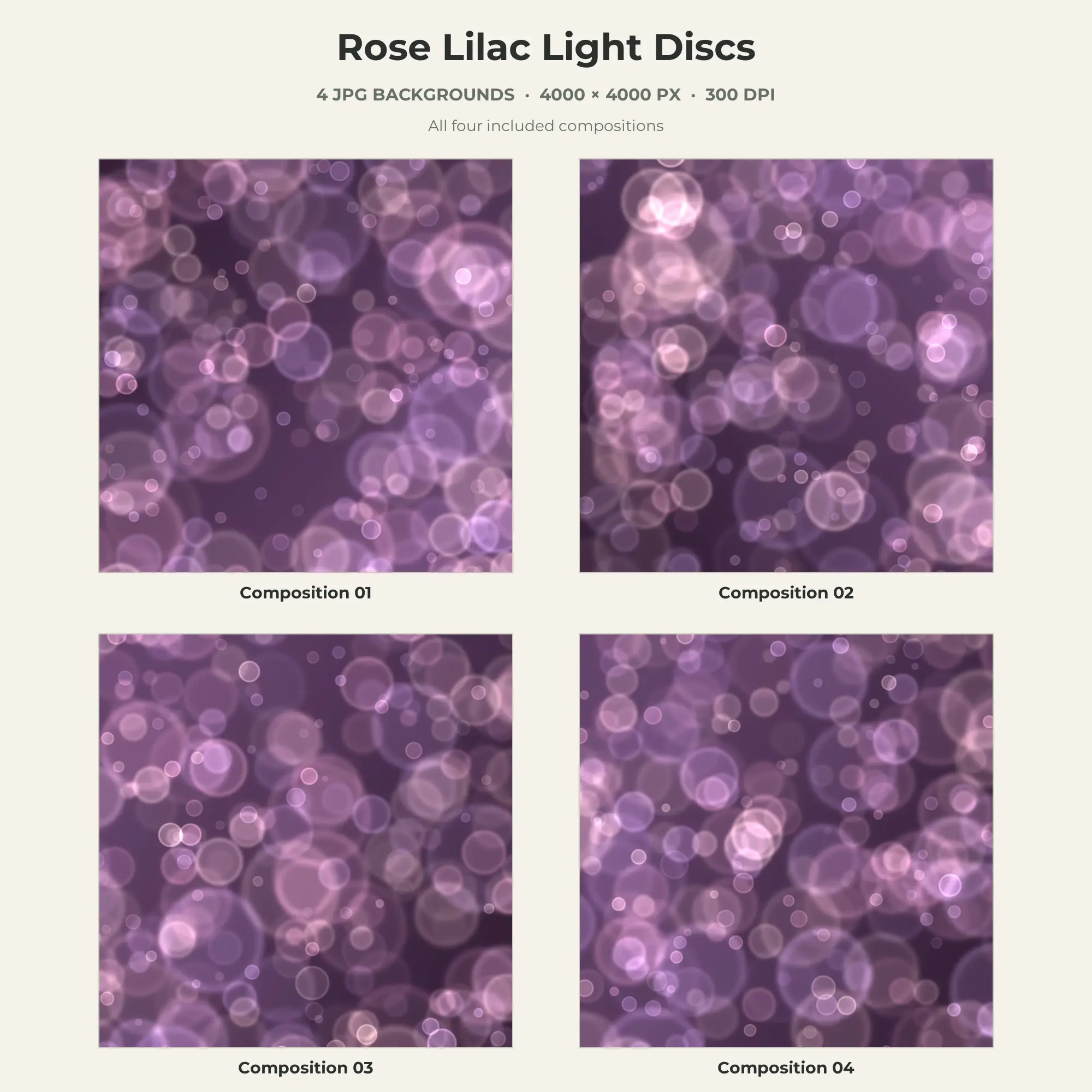 Rose Lilac Light Discs Texture Pack - 4 JPG preview