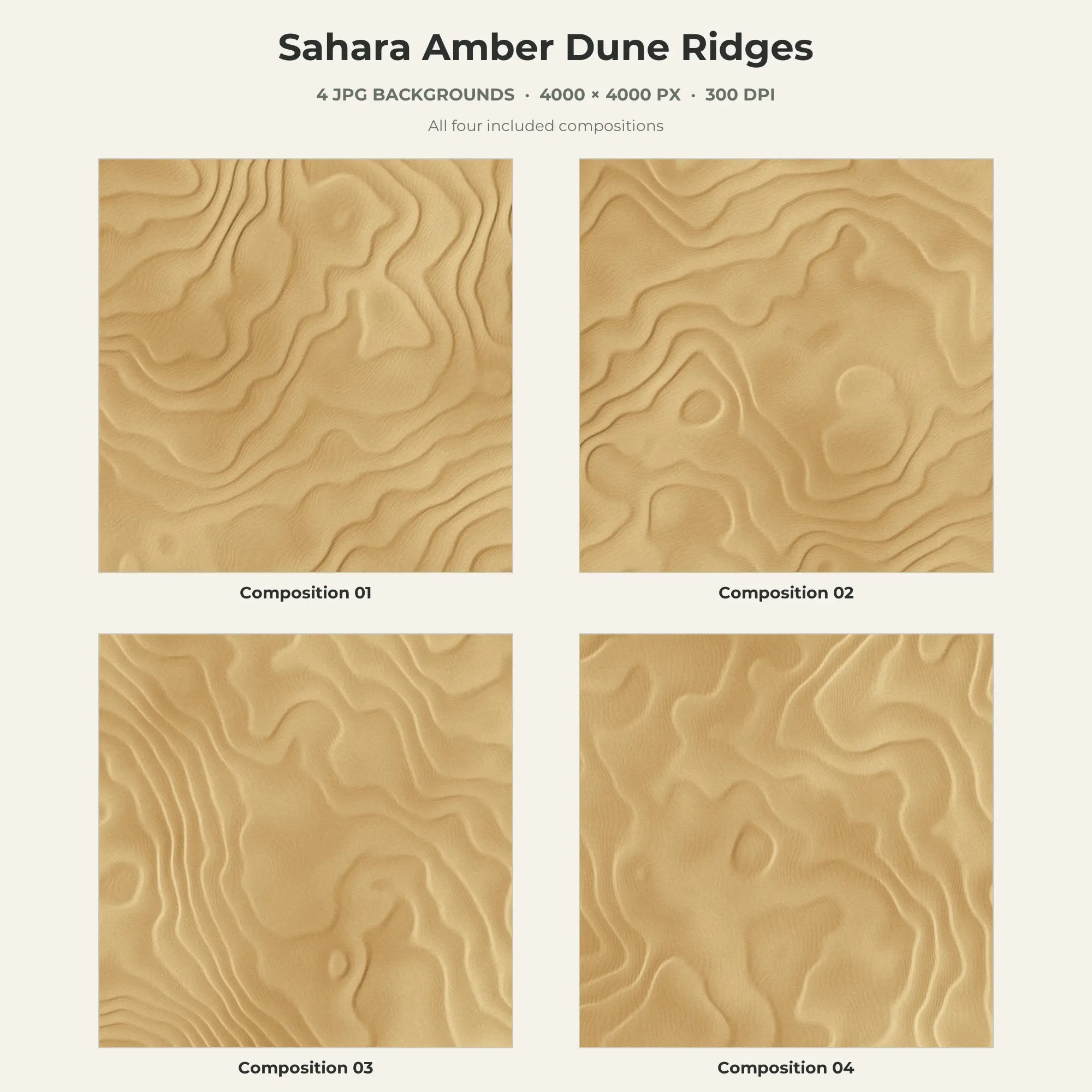Sahara Amber Dune Ridges Texture Pack - 4 JPG preview