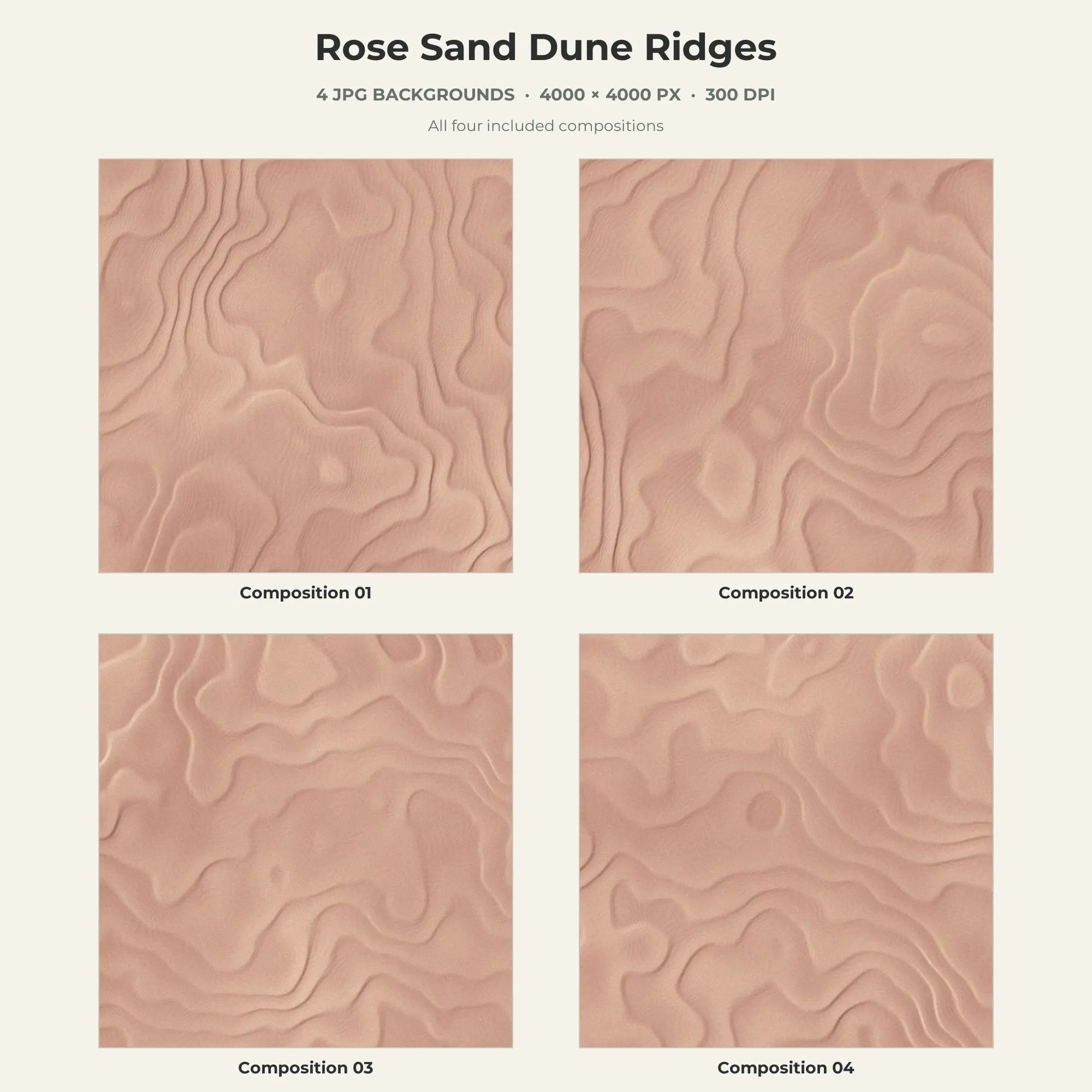 Rose Sand Dune Ridges Texture Pack - 4 JPG preview