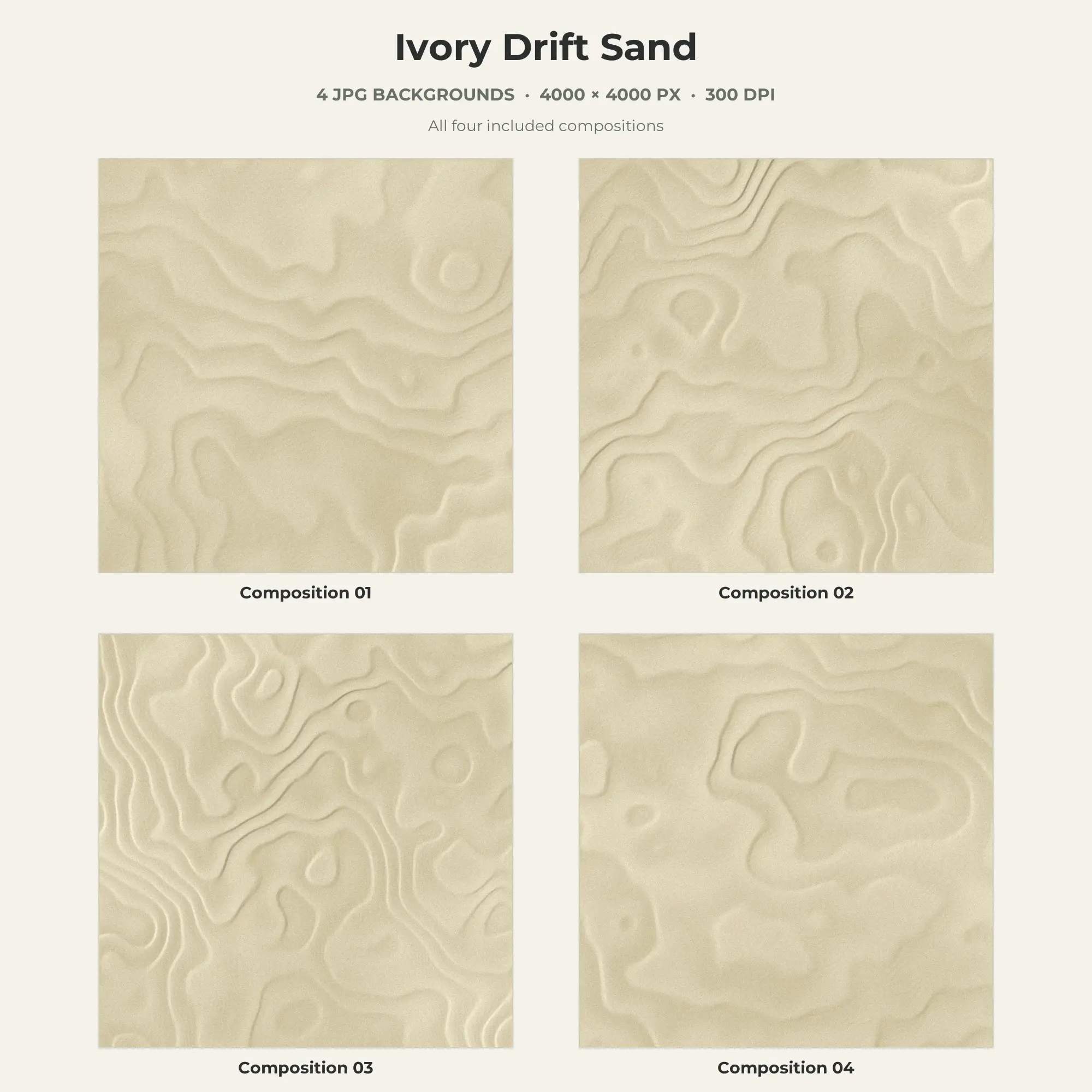 Ivory Drift Sand Texture Pack - 4 JPG preview