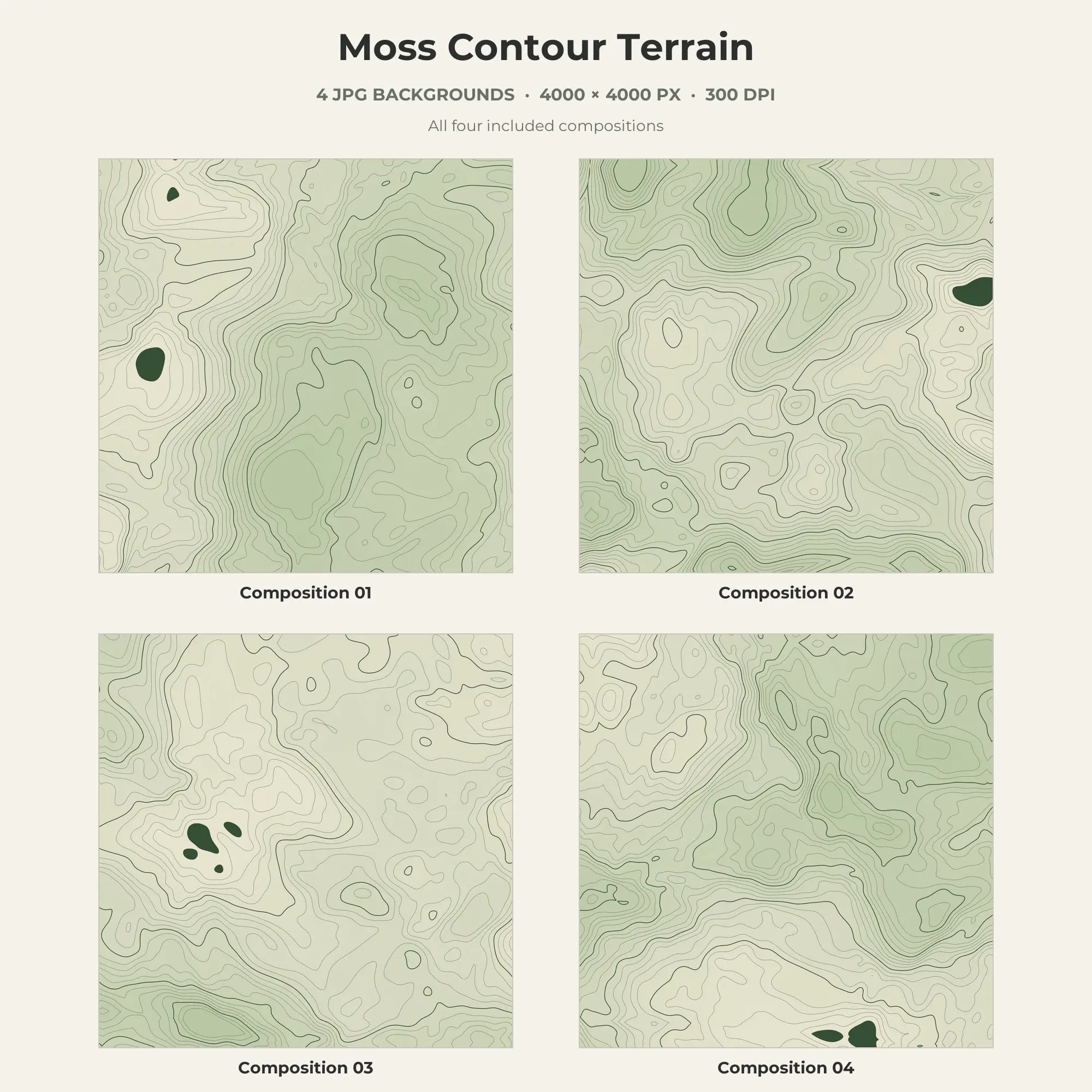 Moss Contour Terrain Texture Pack - 4 JPG preview