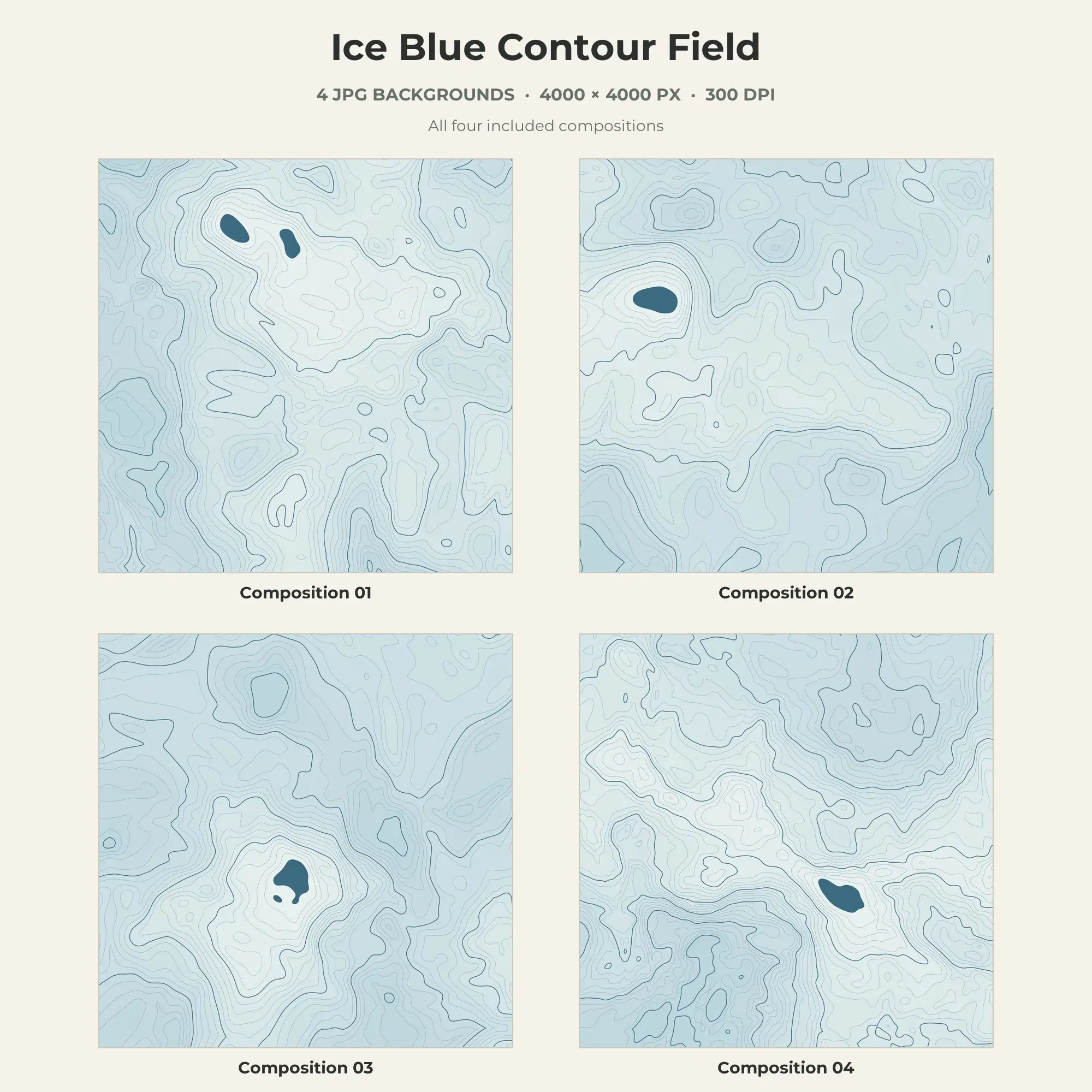 Ice Blue Contour Field Texture Pack - 4 JPG preview