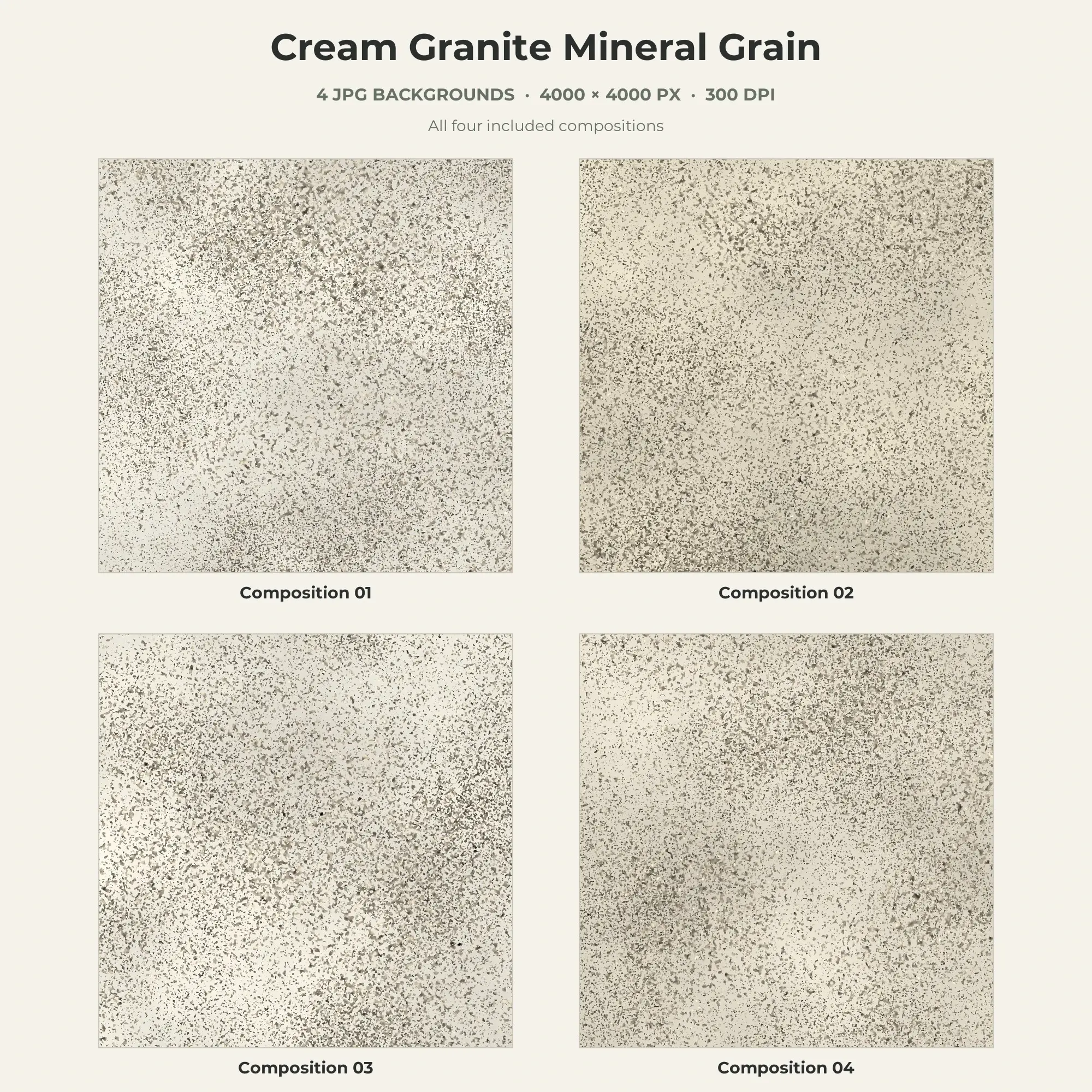 Cream Granite Mineral Grain Texture Pack - 4 JPG preview
