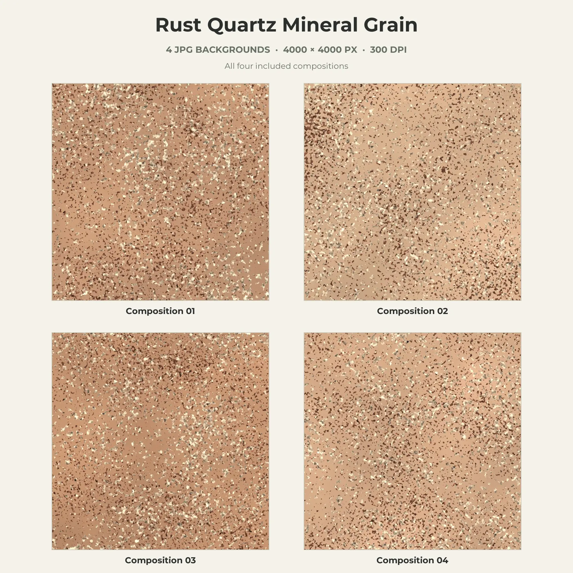 Rust Quartz Mineral Grain Texture Pack - 4 JPG preview