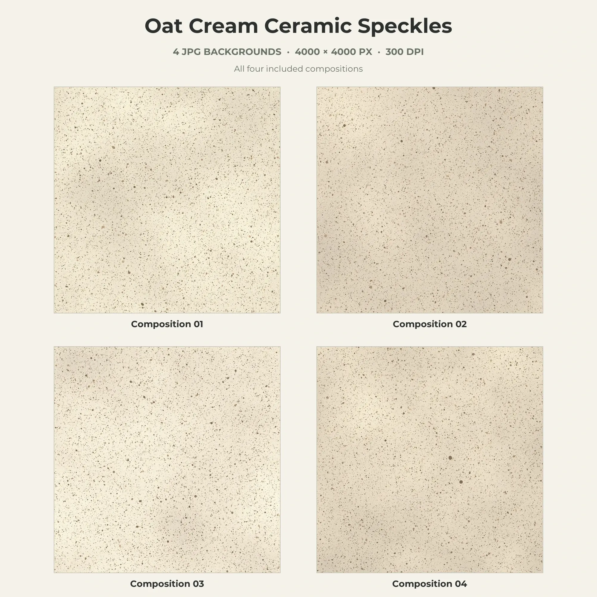 Oat Cream Ceramic Speckles Texture Pack - 4 JPG preview