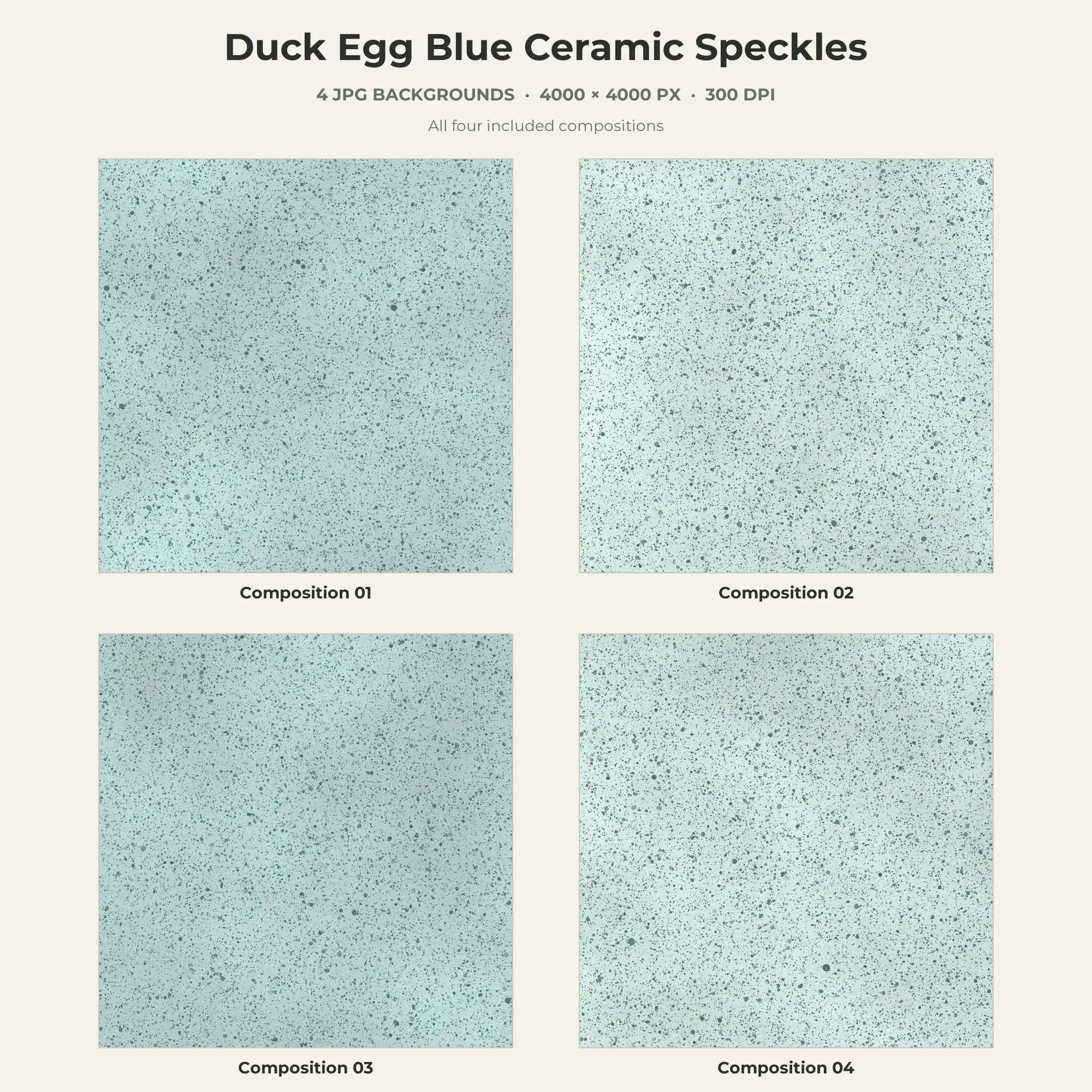 Duck Egg Blue Ceramic Speckles Texture Pack - 4 JPG preview