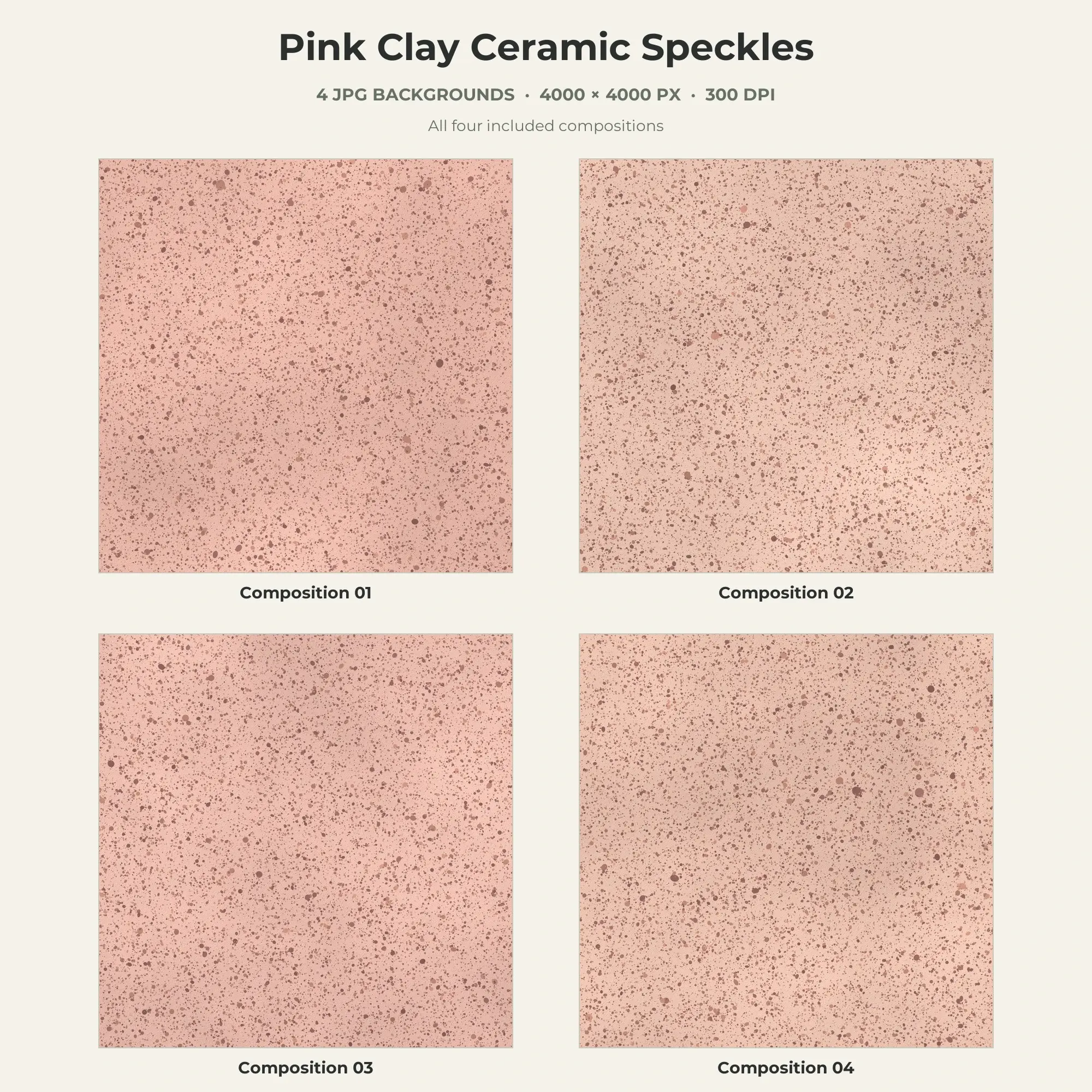 Pink Clay Ceramic Speckles Texture Pack - 4 JPG preview