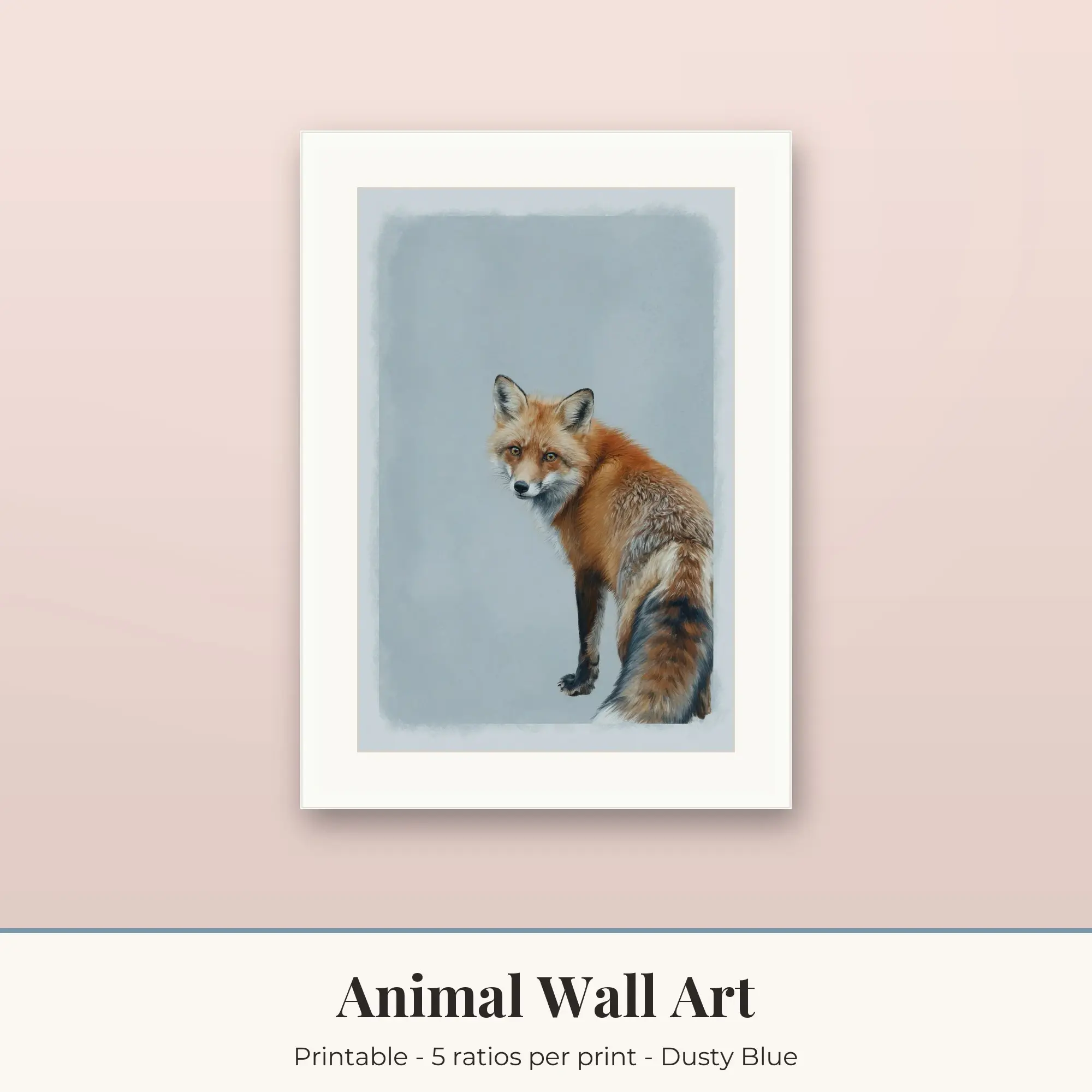 Animal Wall Art Print, Fox Portrait, Printable preview