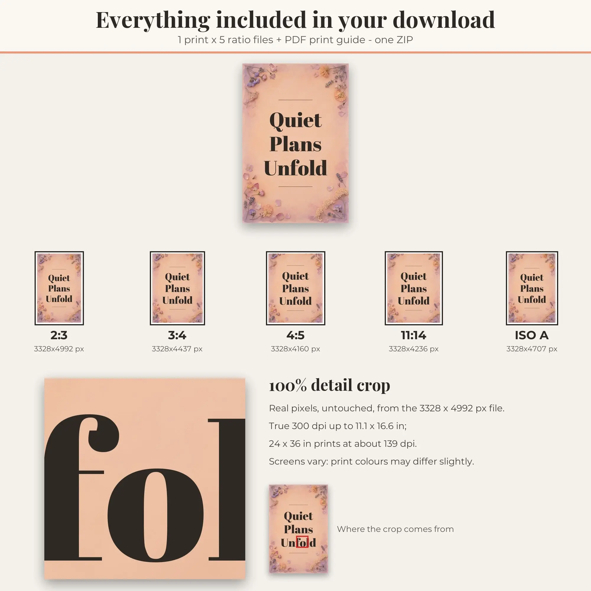 Affirmation Printable Art Print: Quiet Plans Unfold, preview 2 of 2