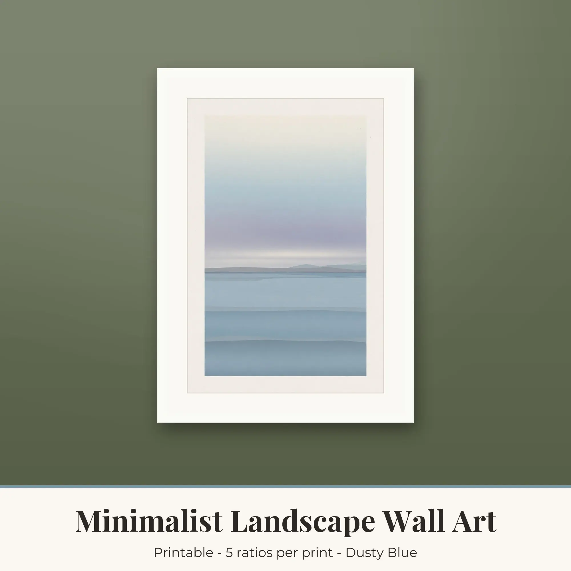 Ocean Horizon Wall Art Print | Minimalist Landscape Digital Prints preview