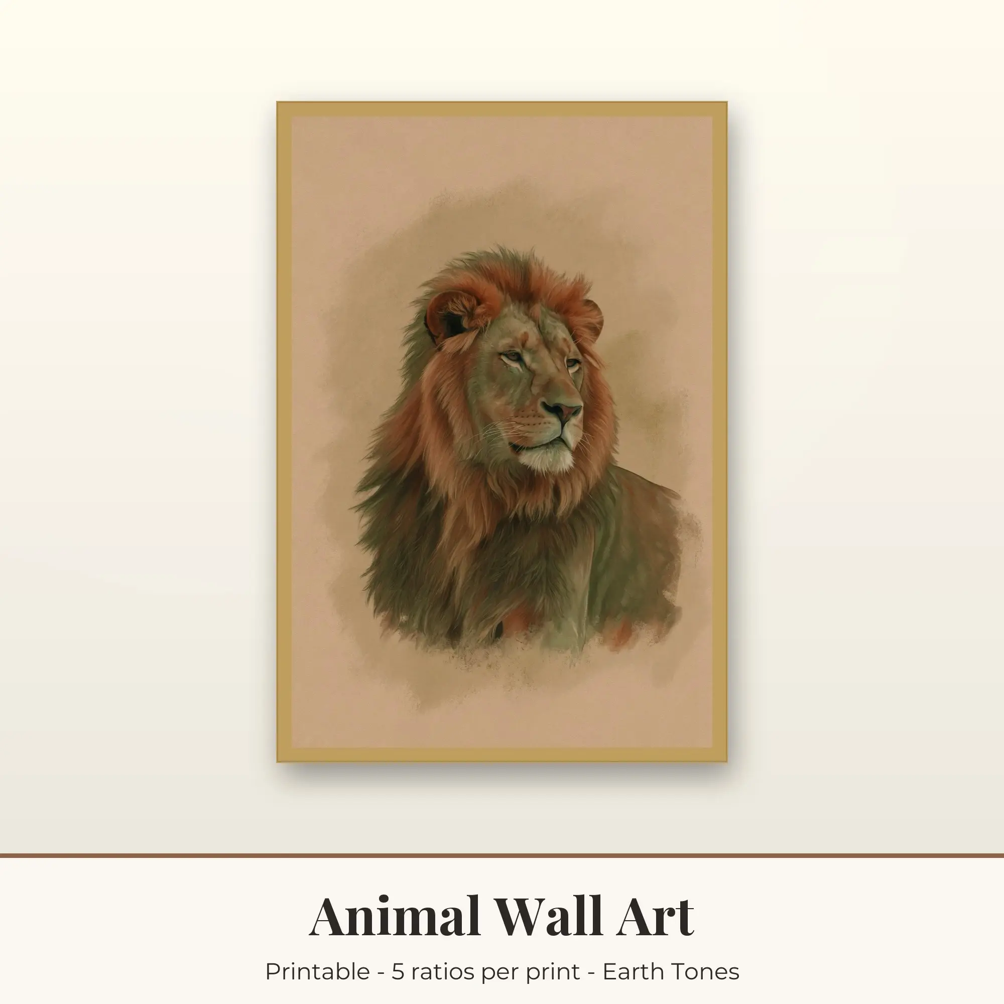 Animal Printable Art Print: Lion preview