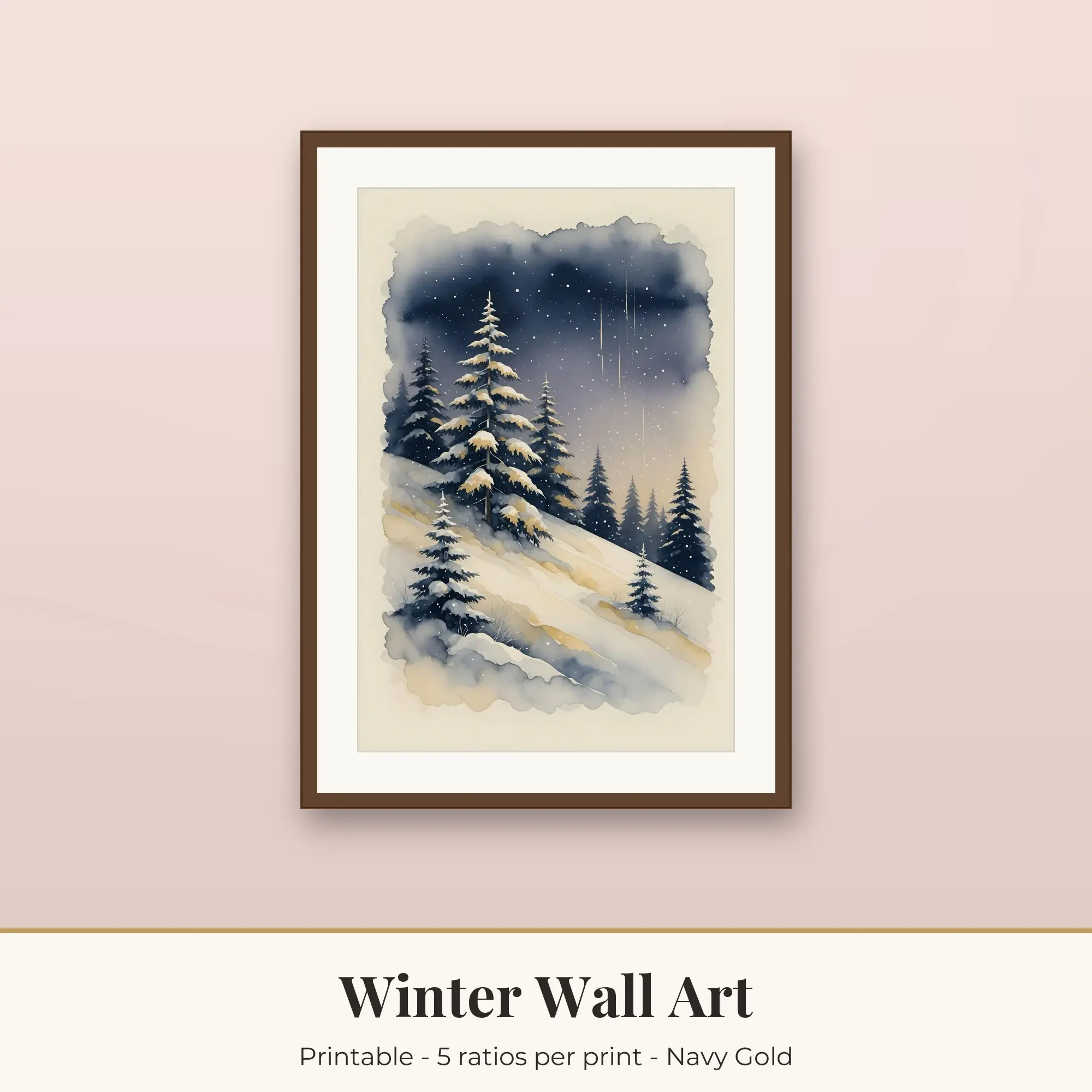 Snowy Pines Winter Prints Print, Printable Wall Art preview