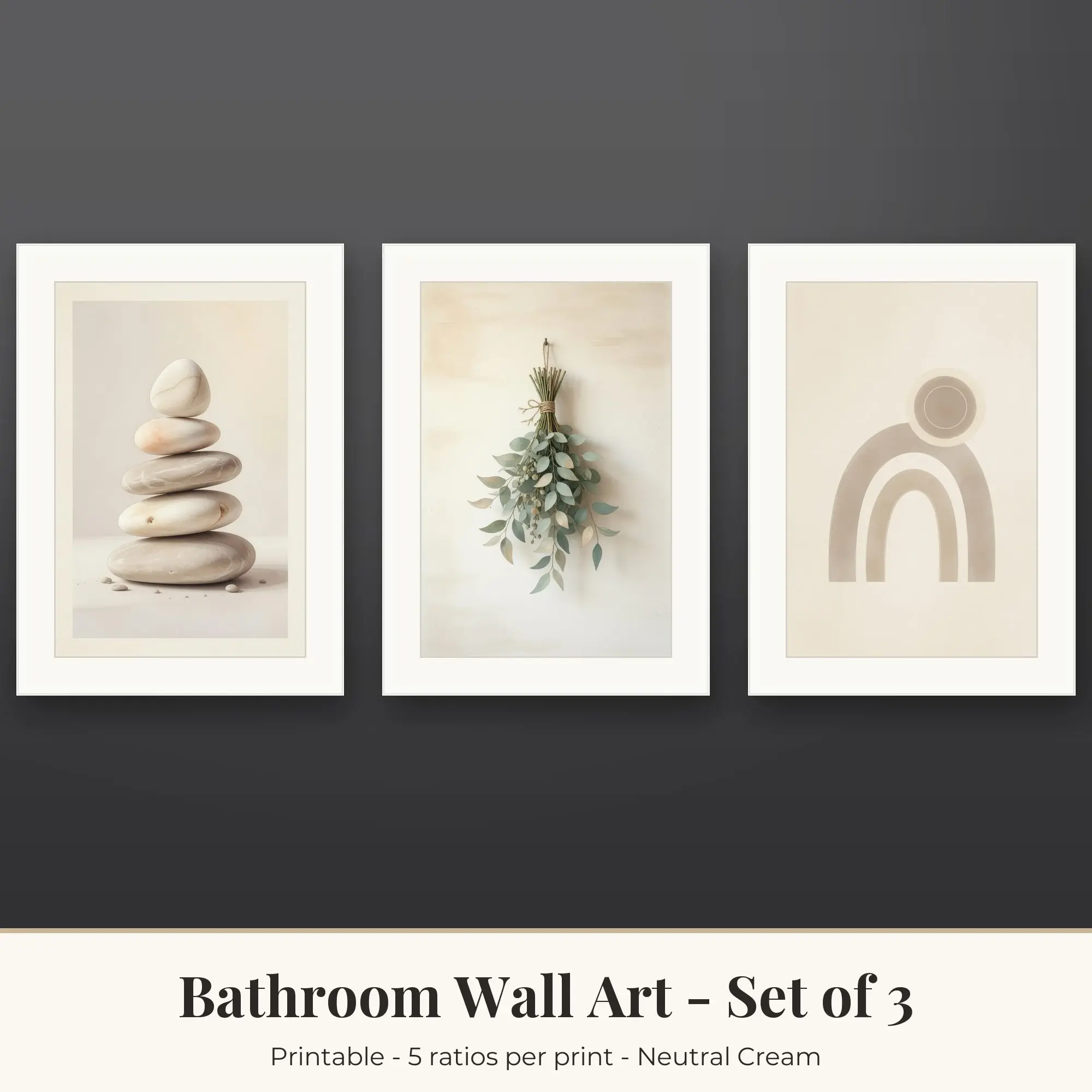 Stacked Stones Bathroom Set of 3 - Neutral Cream preview
