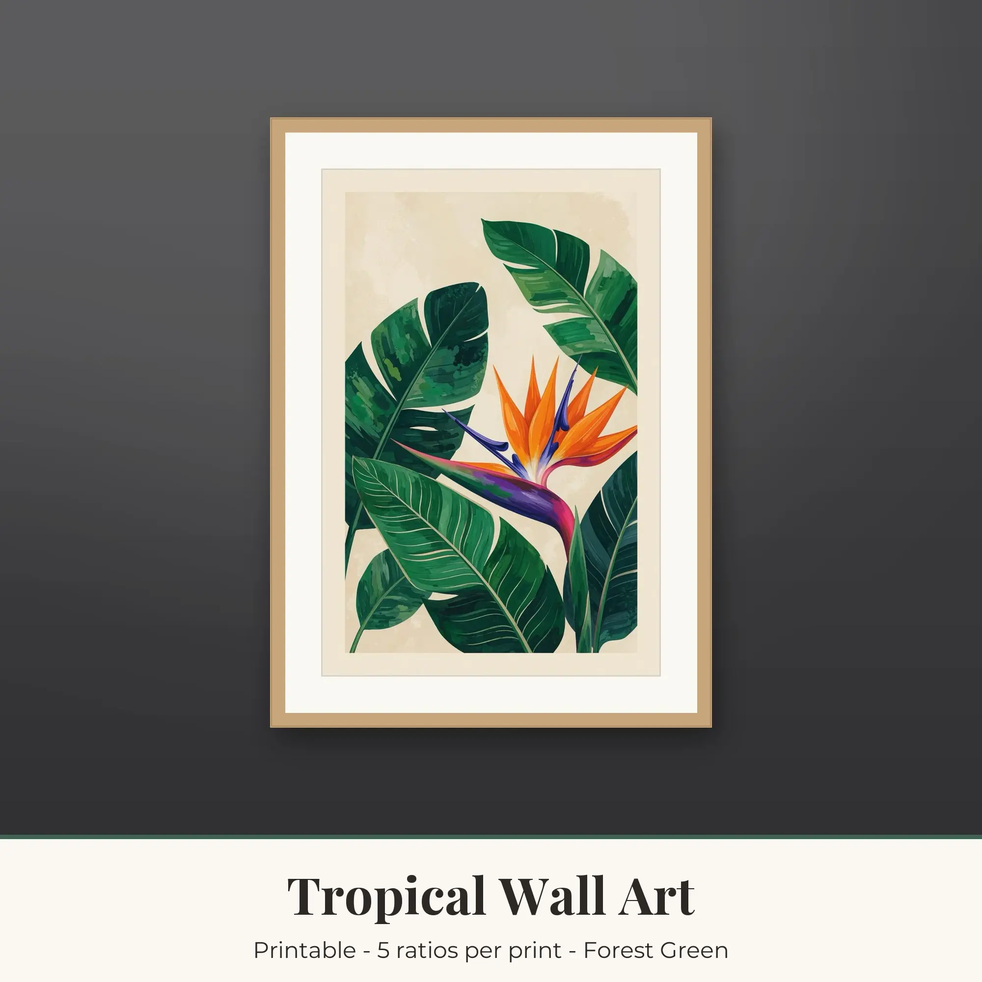 Bird of Paradise Wall Art Print | Tropical Digital Prints preview