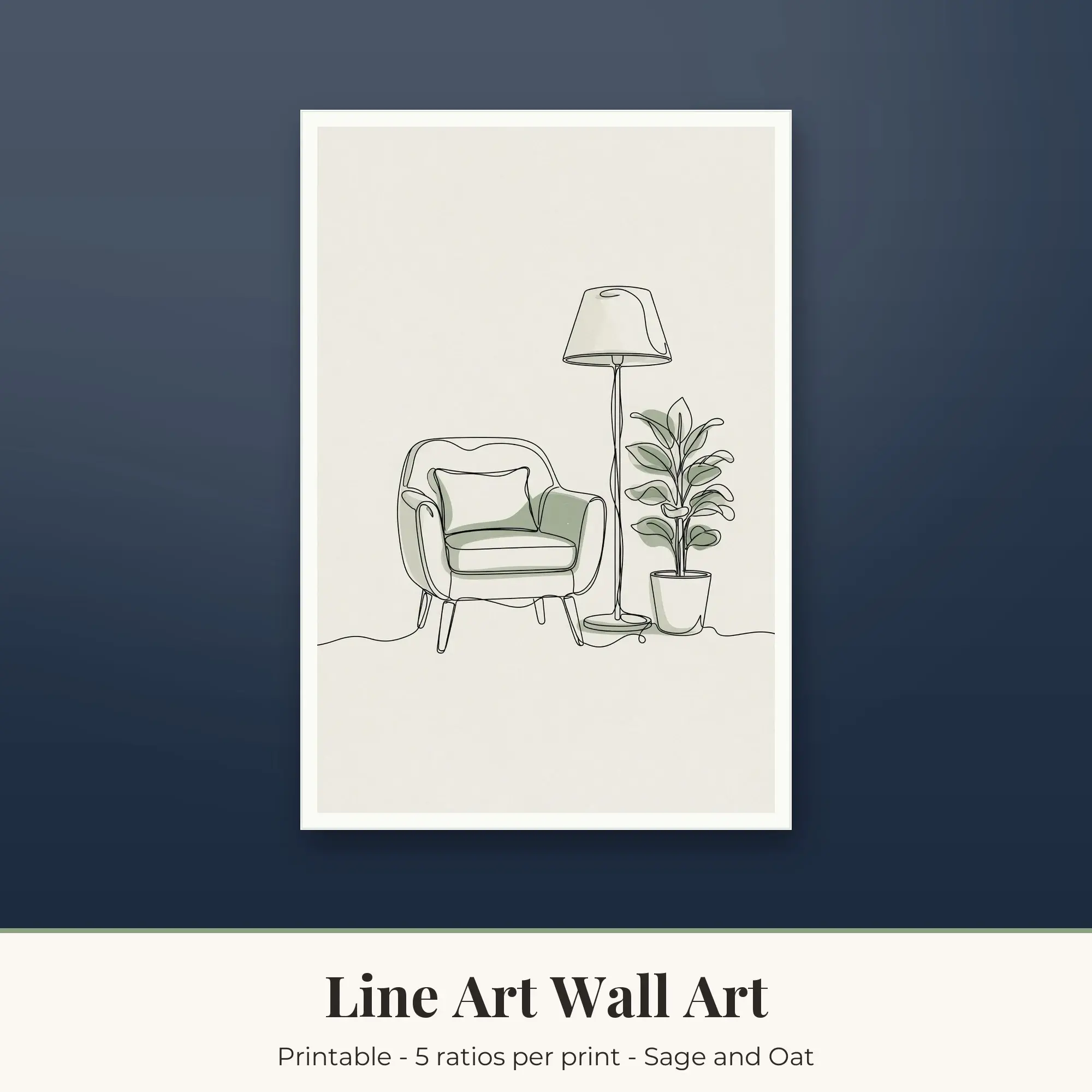 Line Art Printable Art Print: Reading Chair preview