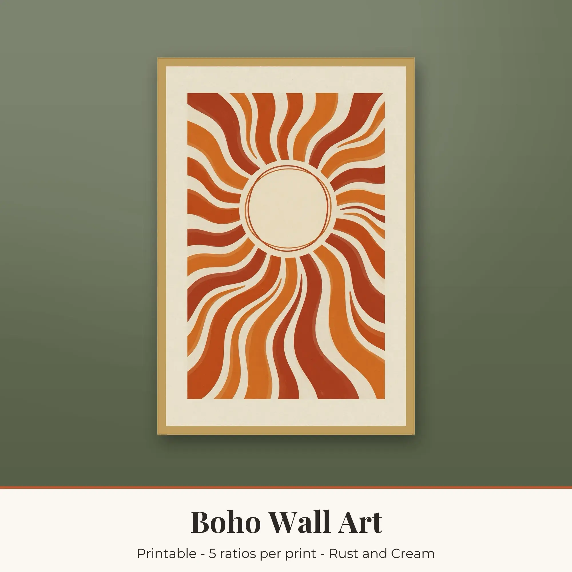 Abstract Sun Boho Prints Print, Printable Wall Art preview