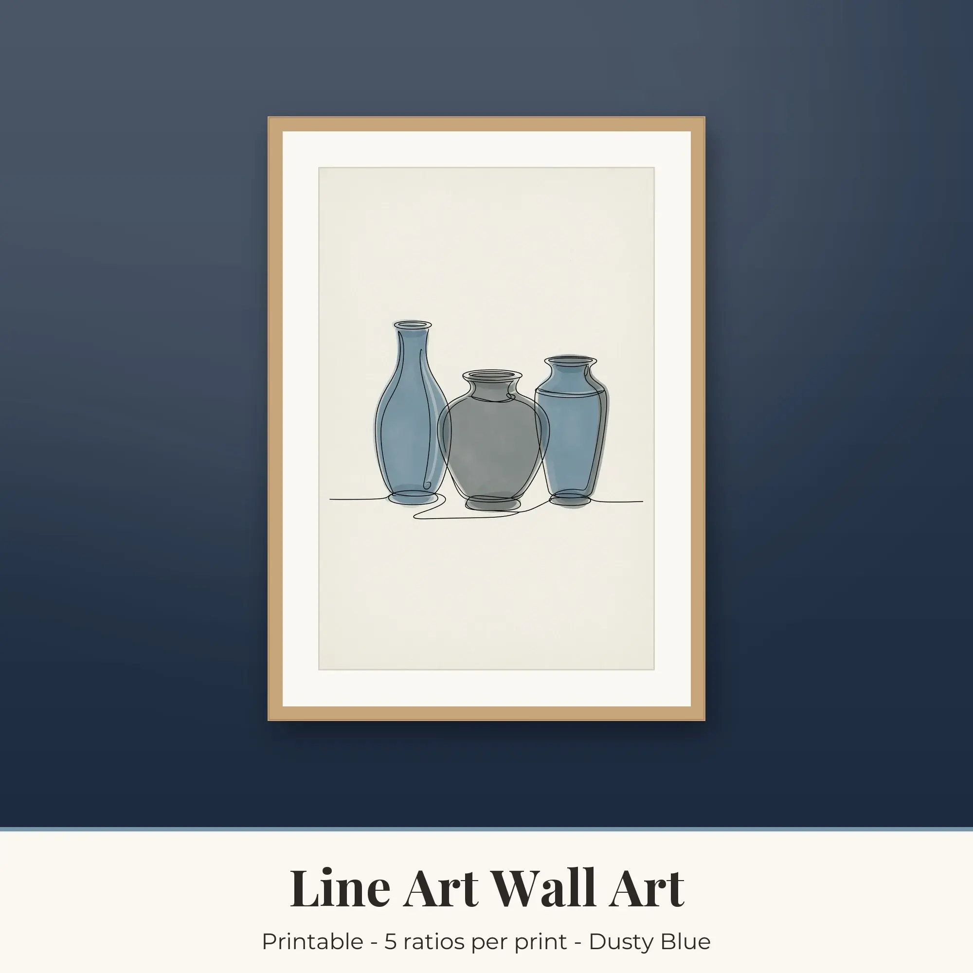 Vase Trio Line Art Prints Print, Printable Wall Art preview