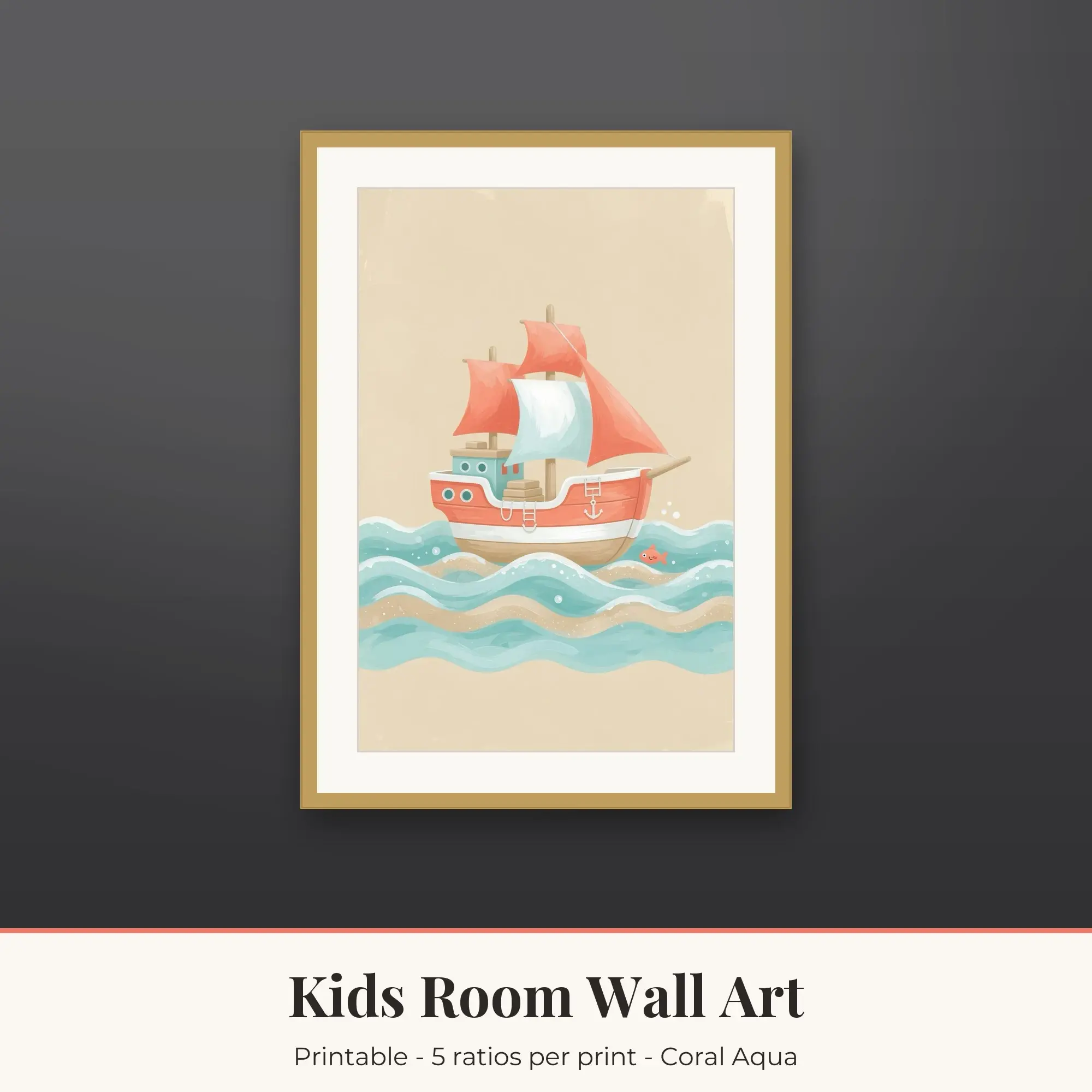 Kids Room Printable Art Print: Pirate Ship preview